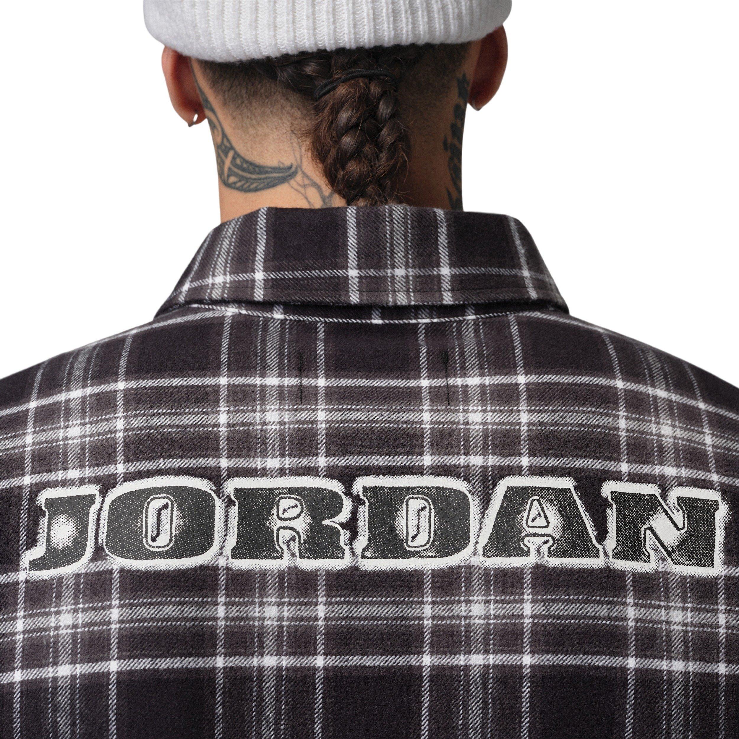 Jordan Men's Brooklyn Graphic Flannel - Black/White - BLACK Thumbnail View 5