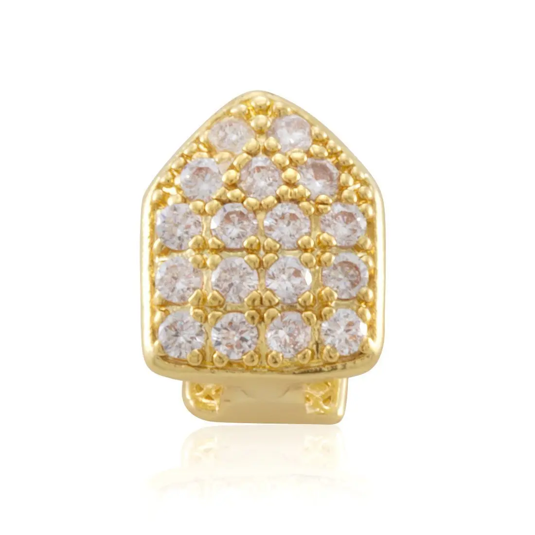 King Ice Iced Single-Tooth Cap Grillz - Gold - GOLD