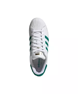 Adidas Originals Superstar Trainers in White and Green