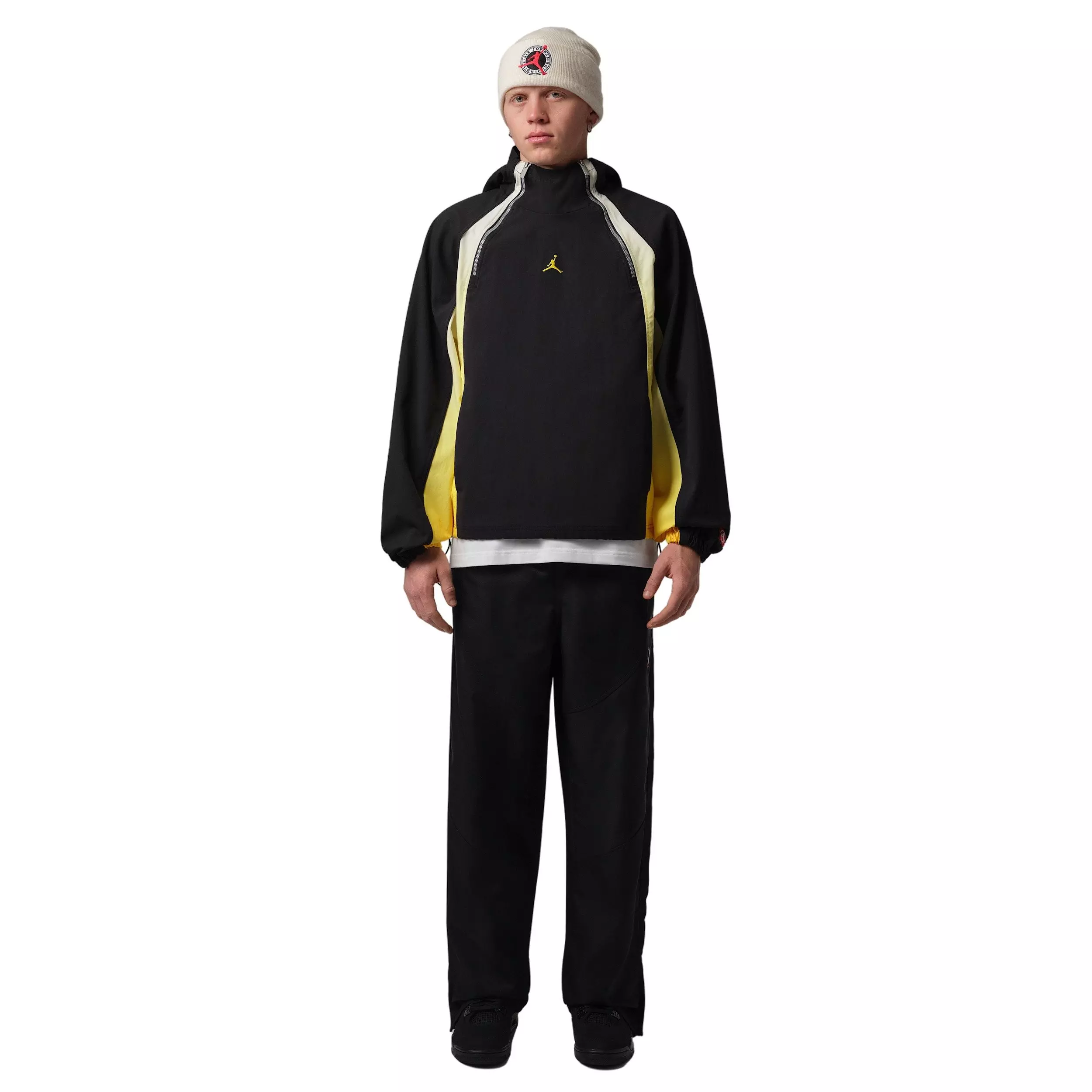 Jordan Men's Flight Lightweight Half-Zip Hoodie - BLACK/YELLOW
