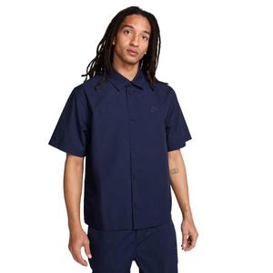 Nike Men's Club Short-Sleeve Button-Down Shirt -Blue