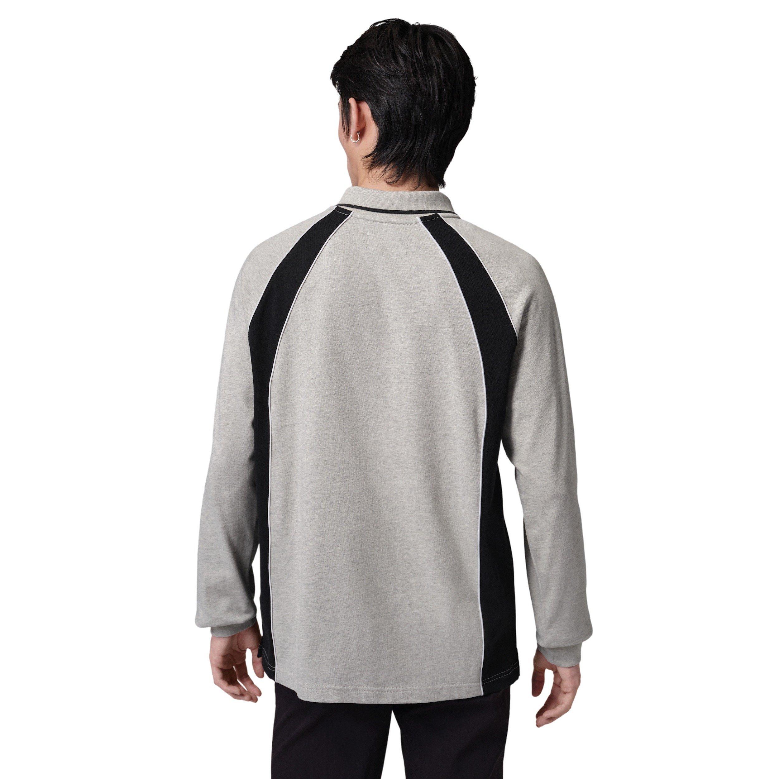 Jordan Men's Flight Long Sleeve Polo Jersey - BLACK/WHITE Thumbnail View 2