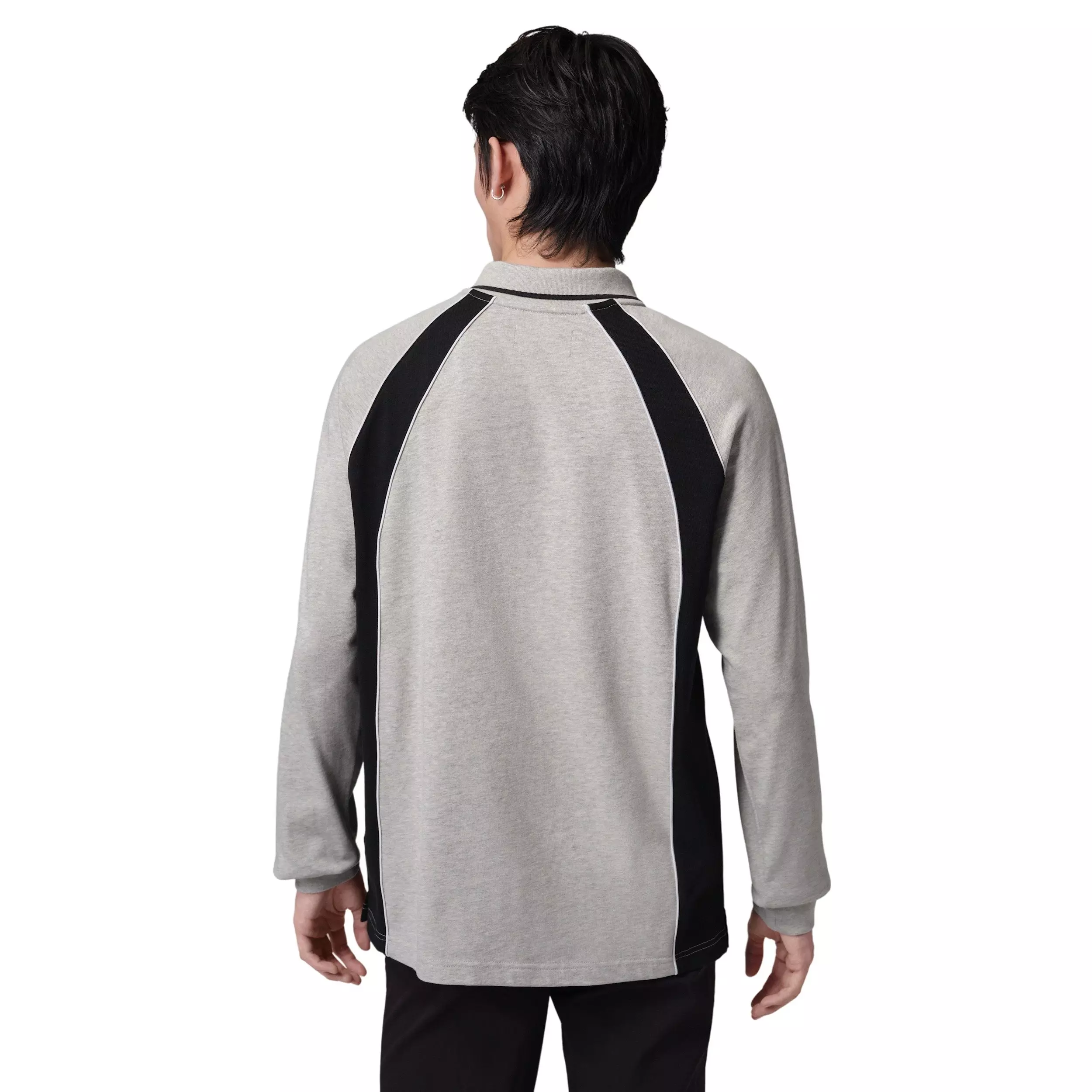 Jordan Men's Flight Long Sleeve Polo Jersey - BLACK/WHITE