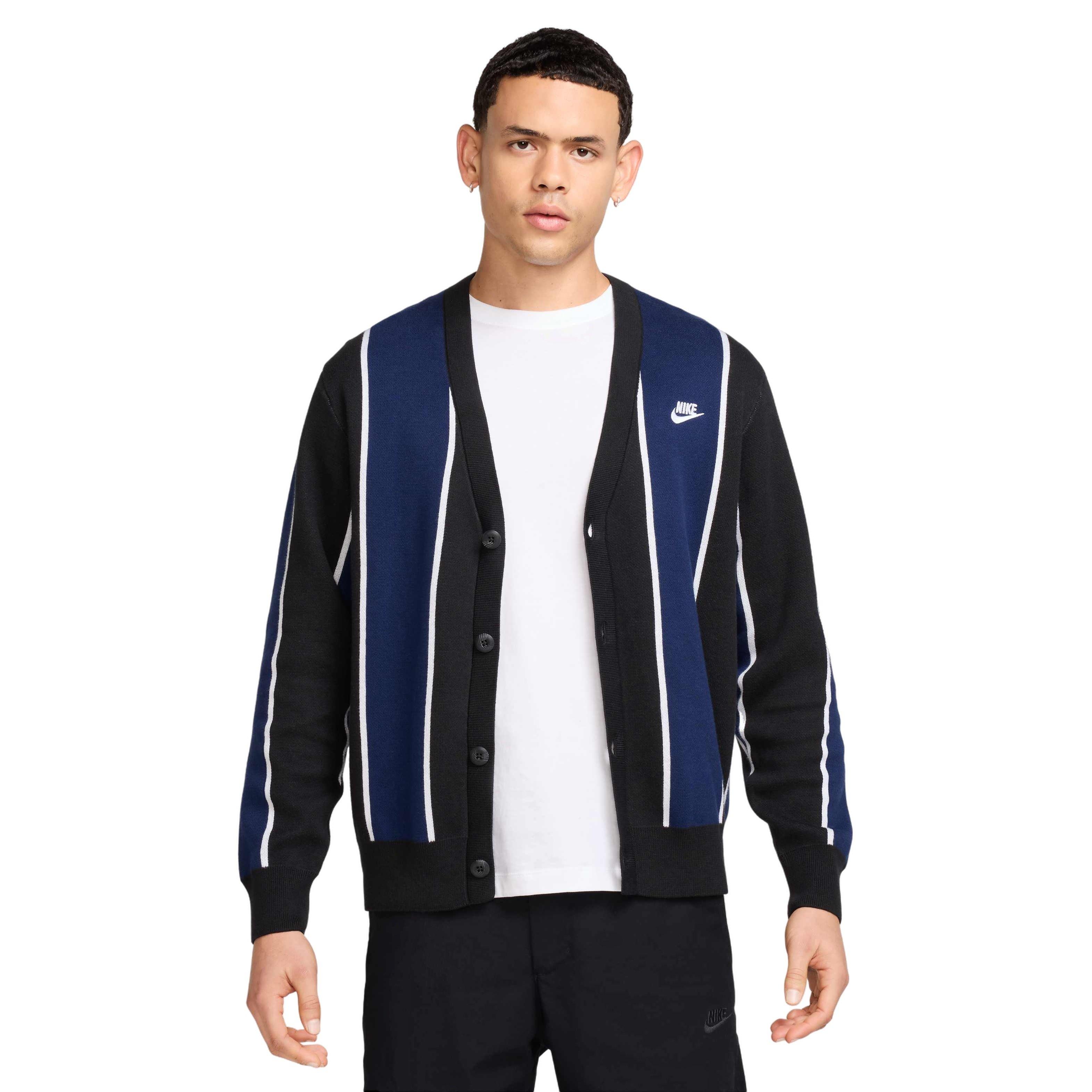 Nike Men's Club Fairway Stripe Sweater - BLACK Thumbnail View 1