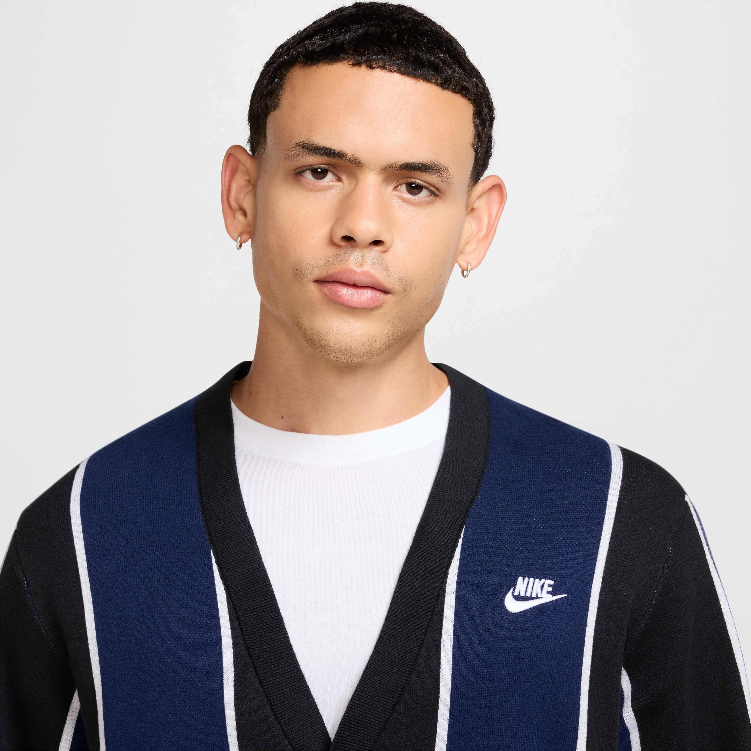 Nike Men's Club Fairway Stripe Sweater - BLACK Thumbnail View 3