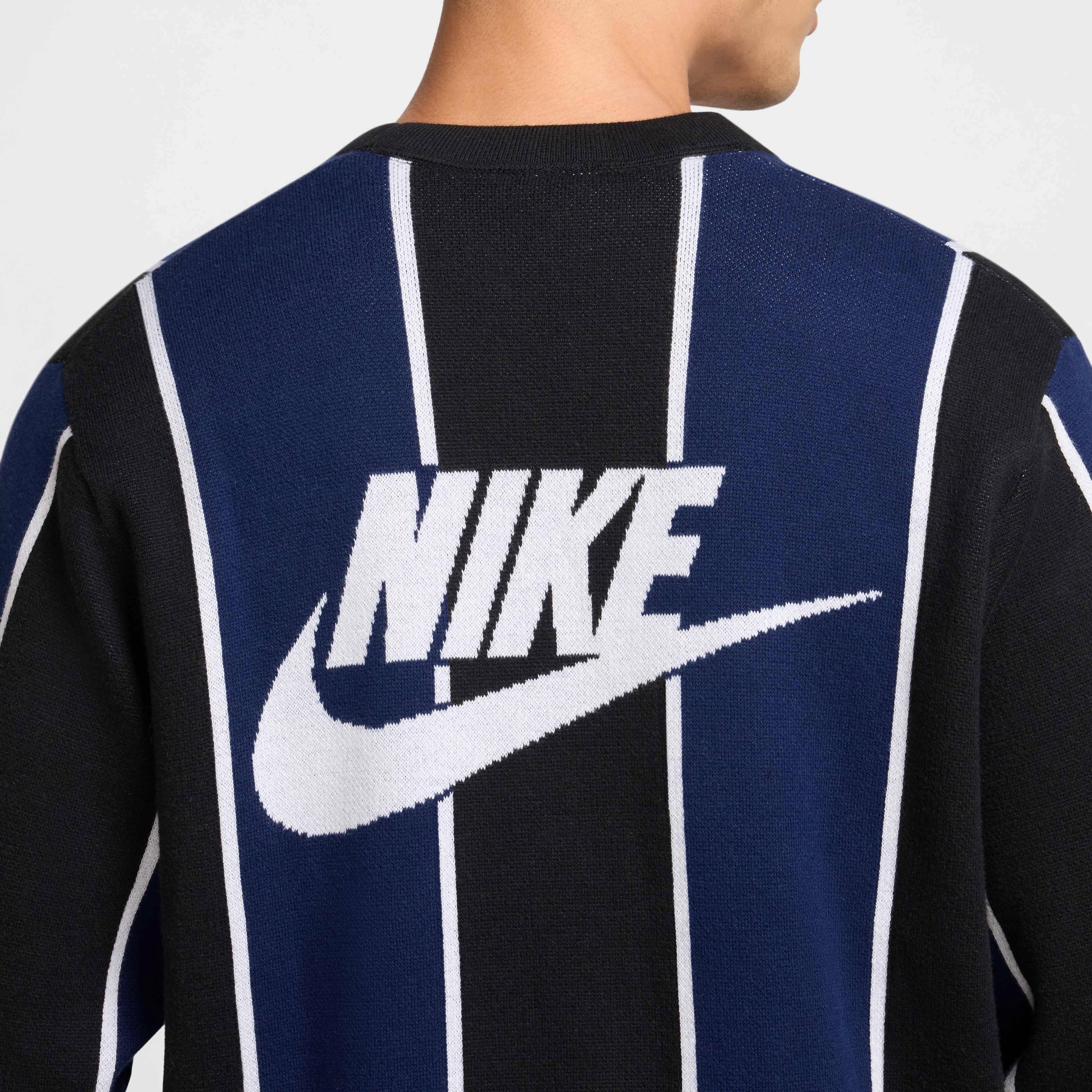 Nike Men's Club Fairway Stripe Sweater - BLACK Thumbnail View 5