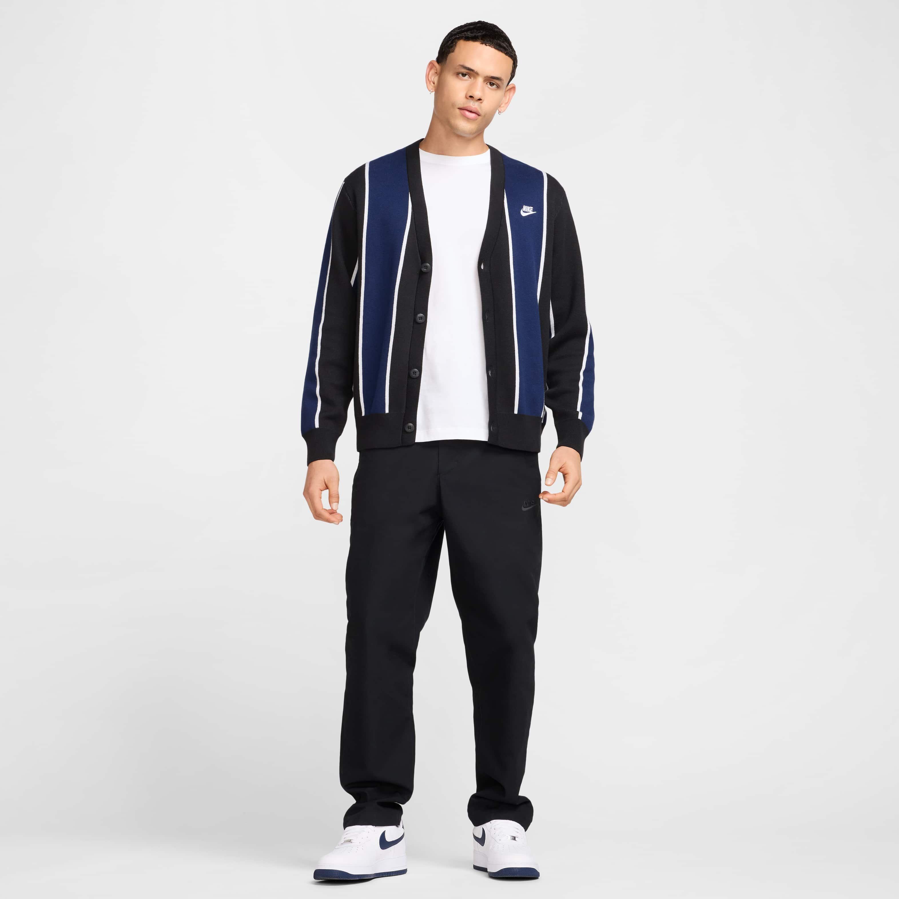 Nike Men's Club Fairway Stripe Sweater - BLACK Thumbnail View 6