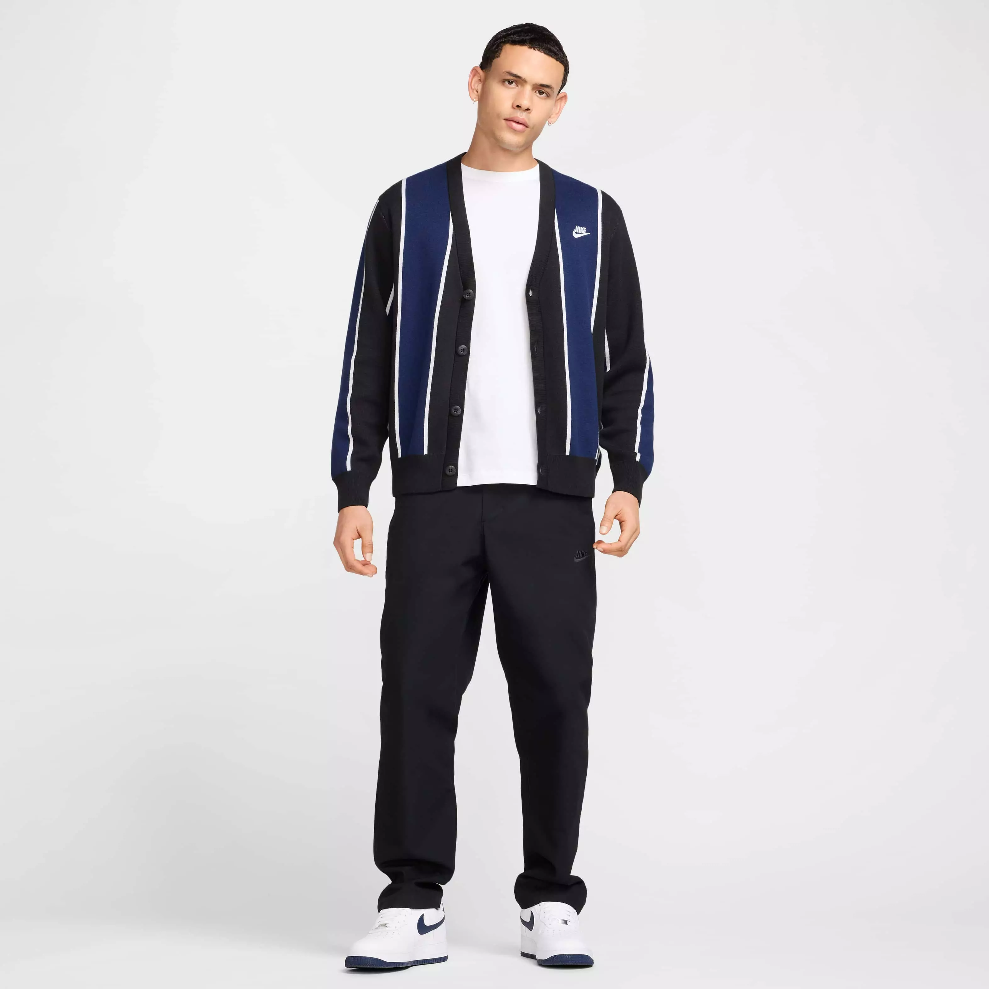 Nike Men's Club Fairway Stripe Sweater - BLACK