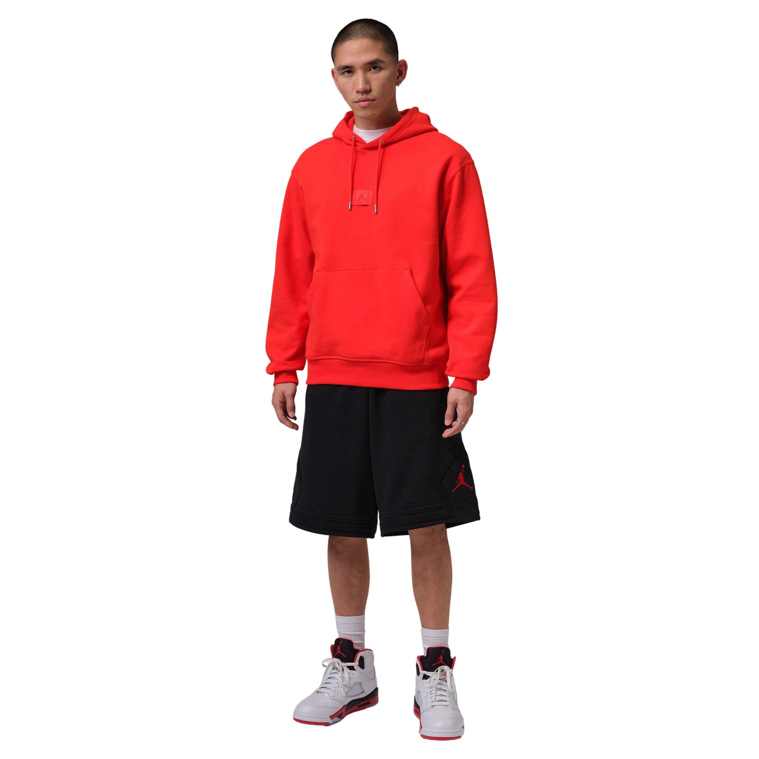 Jordan Men's Flight Fleece Pullover Hoodie - RED Thumbnail View 7