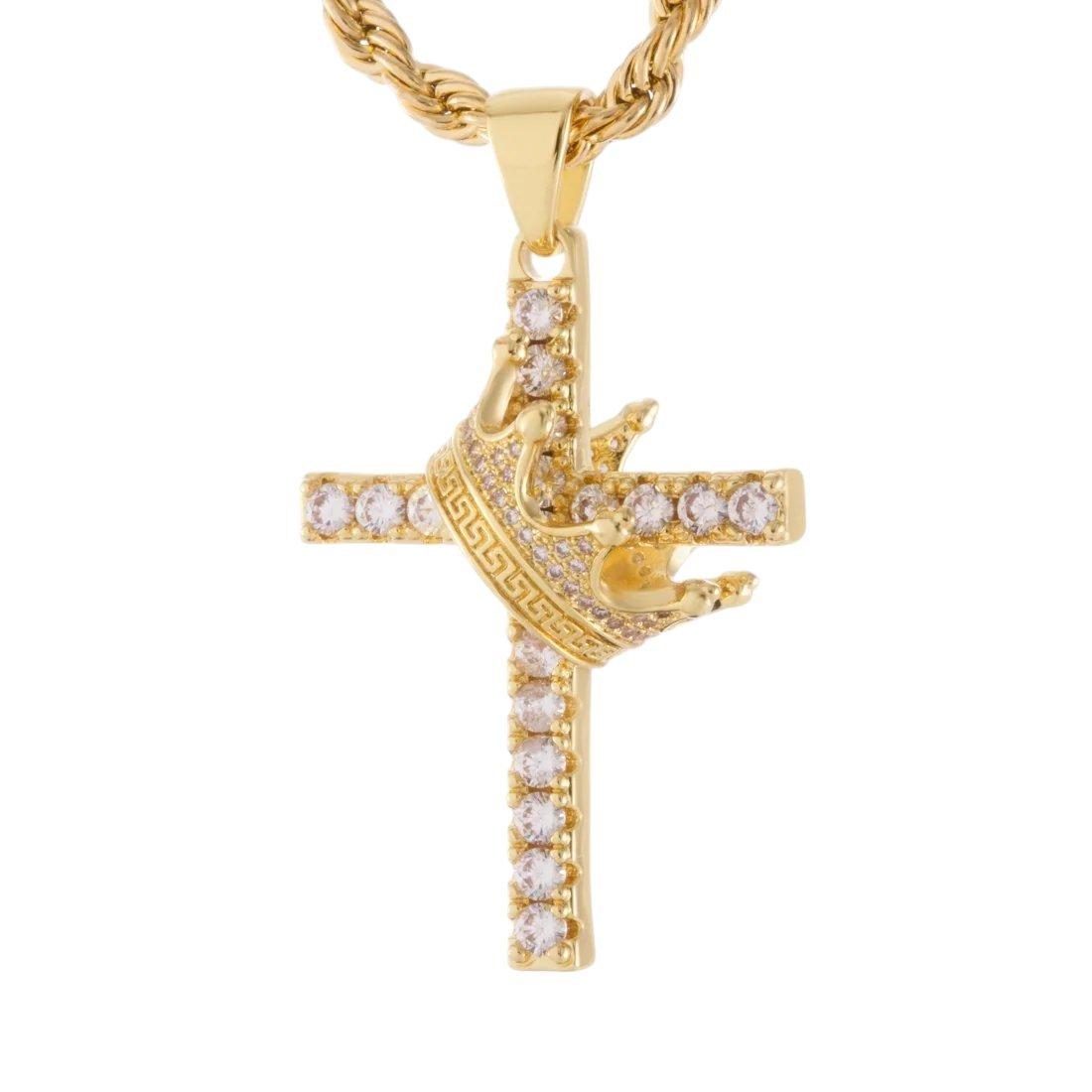 King Ice Kingdom Cross Necklace - GOLD