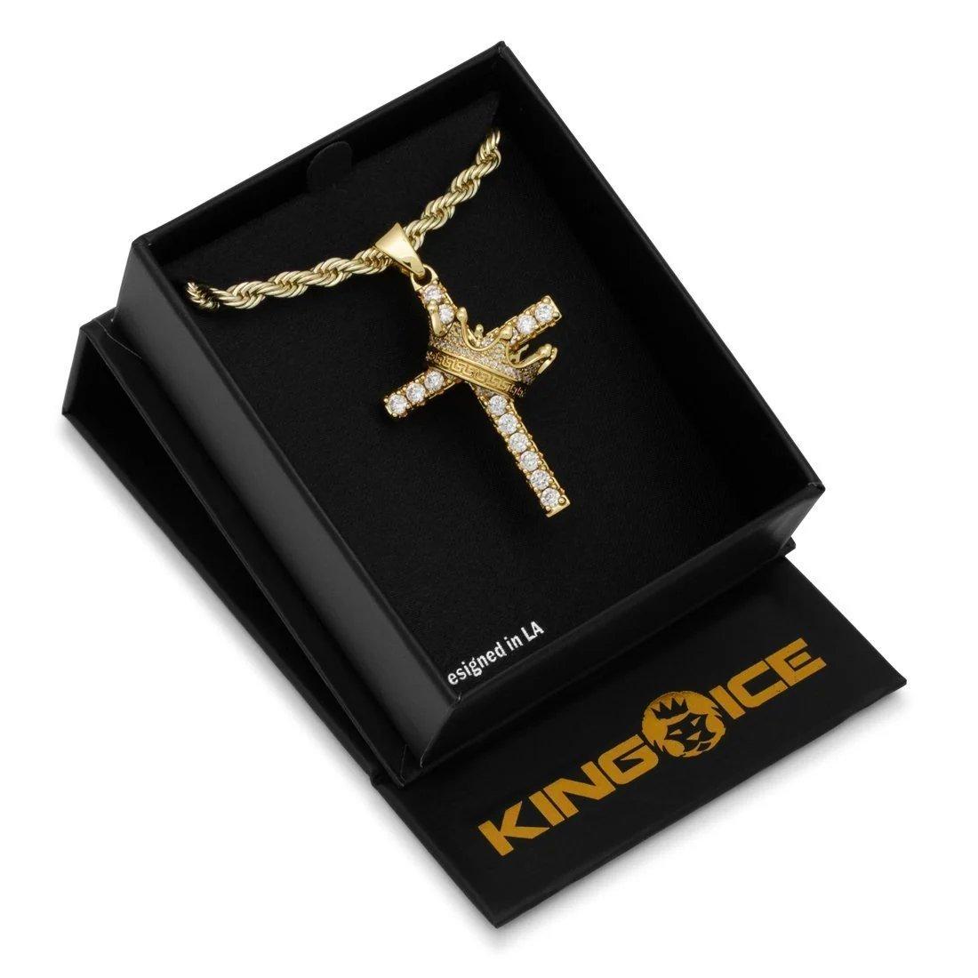 King Ice Kingdom Cross Necklace - GOLD