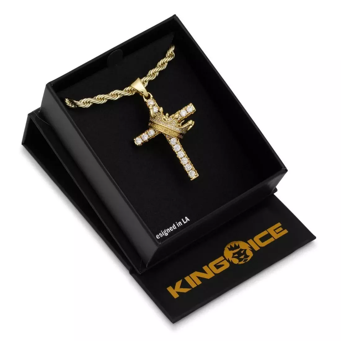 King Ice Kingdom Cross Necklace - GOLD