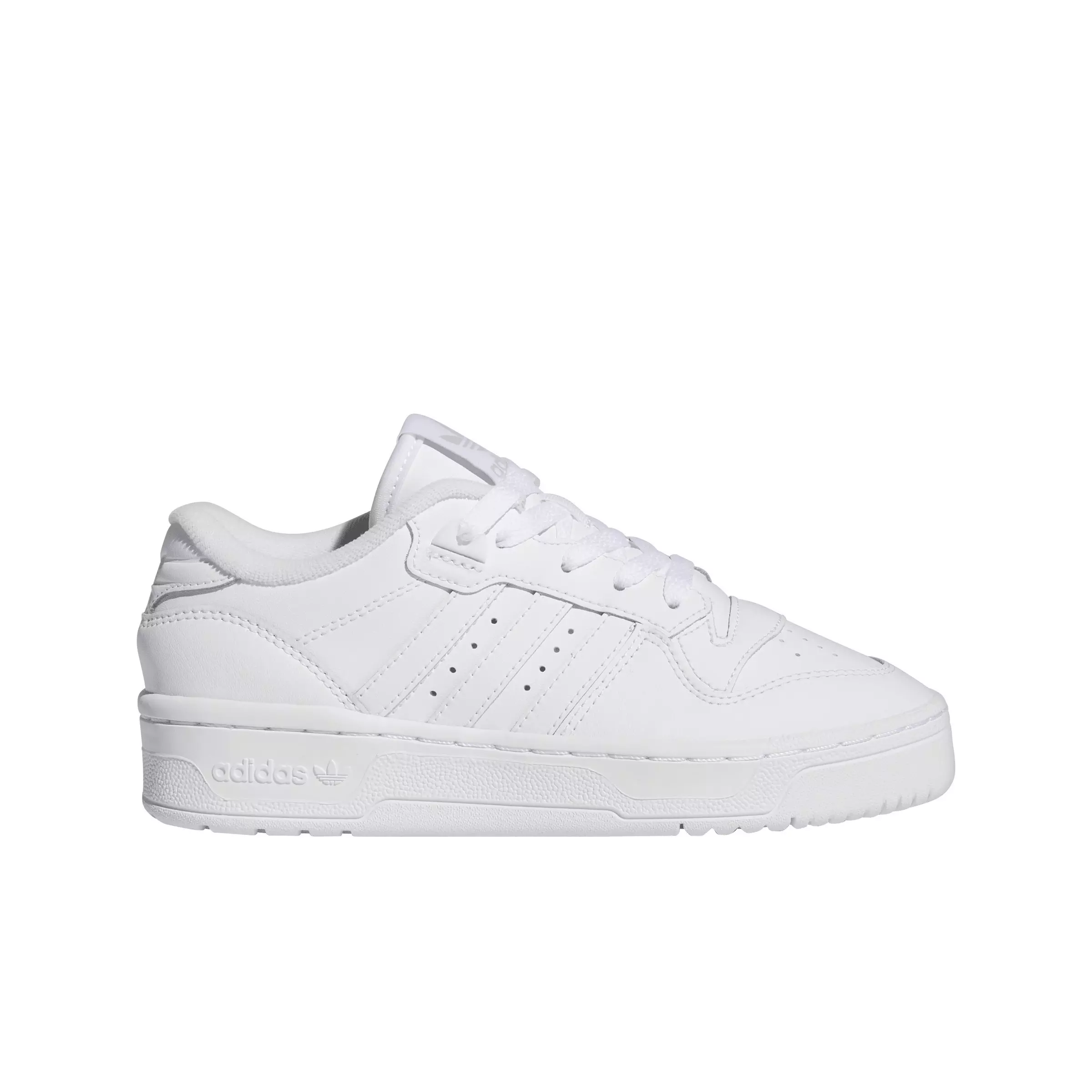adidas Rivalry Low Kids "Ftwr White/Ftwr White/Grey One" Grade School Boys' Shoe - WHITE/WHITE/GREY