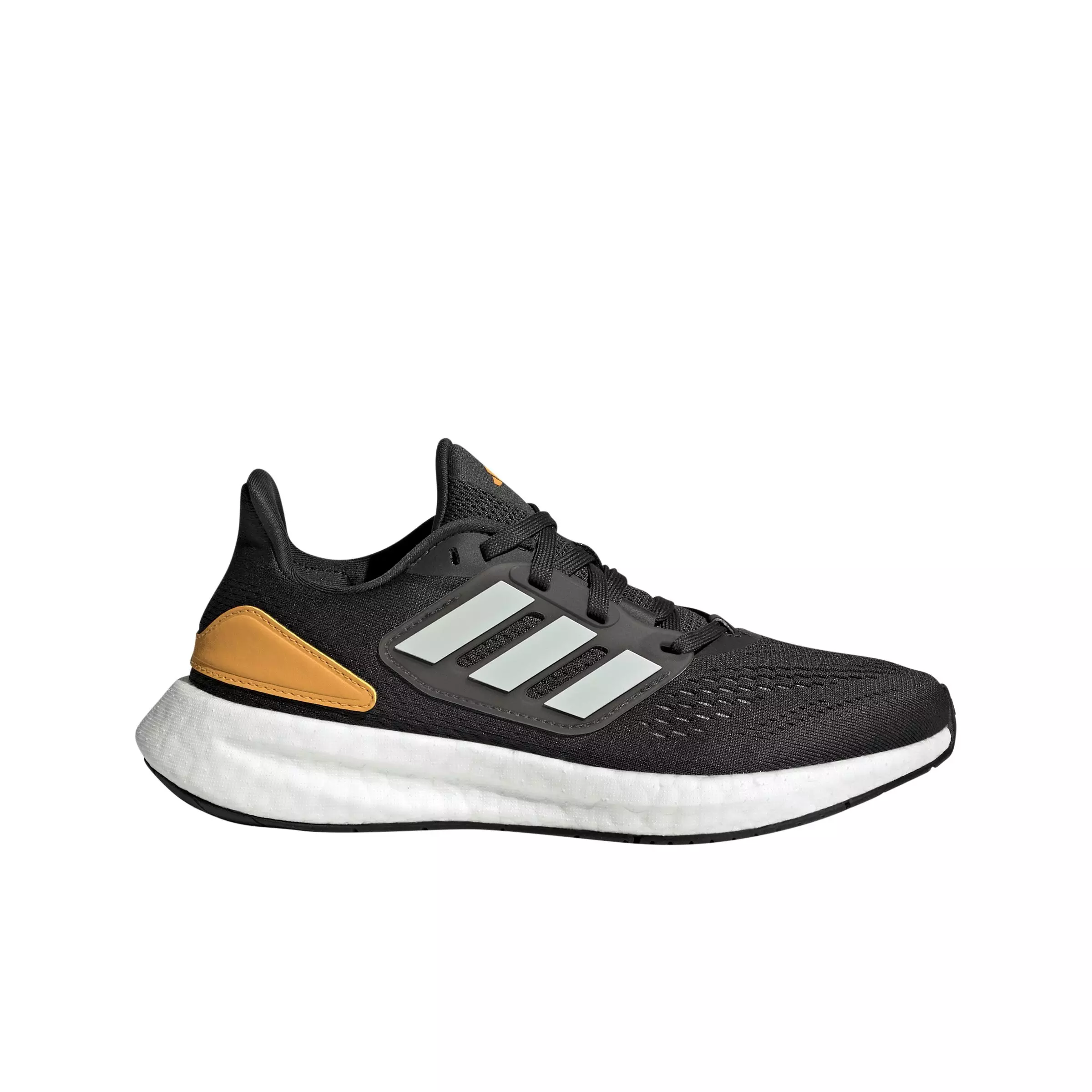 adidas Pureboost 22 Primeknit "Carbon/Wonder Silver/Pre Yellow" Grade School Boys' Running Shoe - CARBON/SILVER/YELLOW