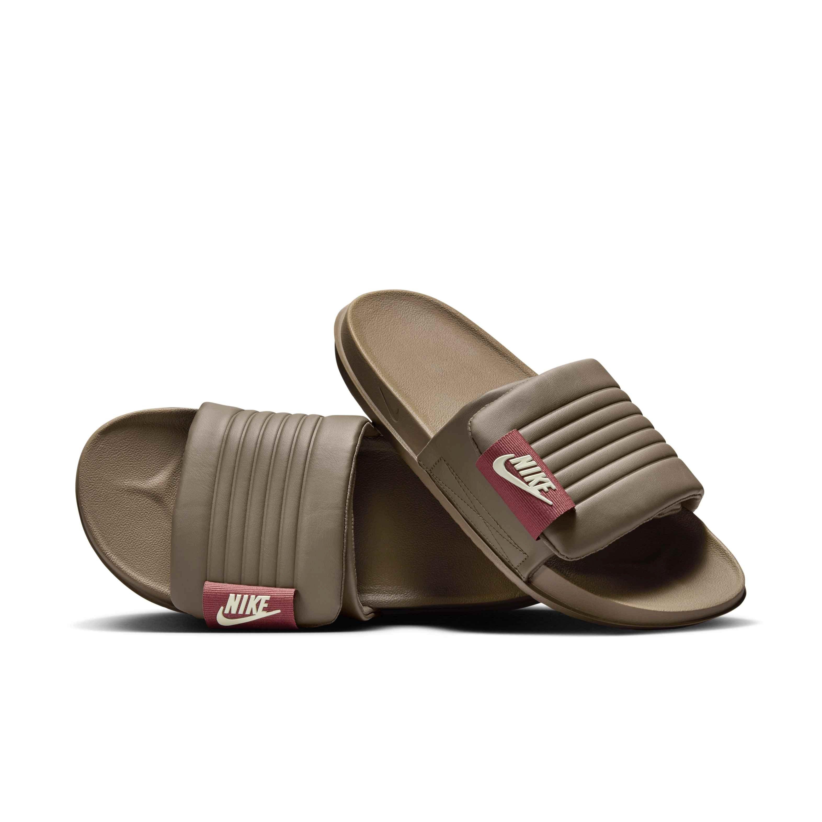 Nike Offcourt Adjust "Ironstone/Red Sepia/Coconut Milk" Men's Slide - BROWN/RED/WHITE Thumbnail View 3