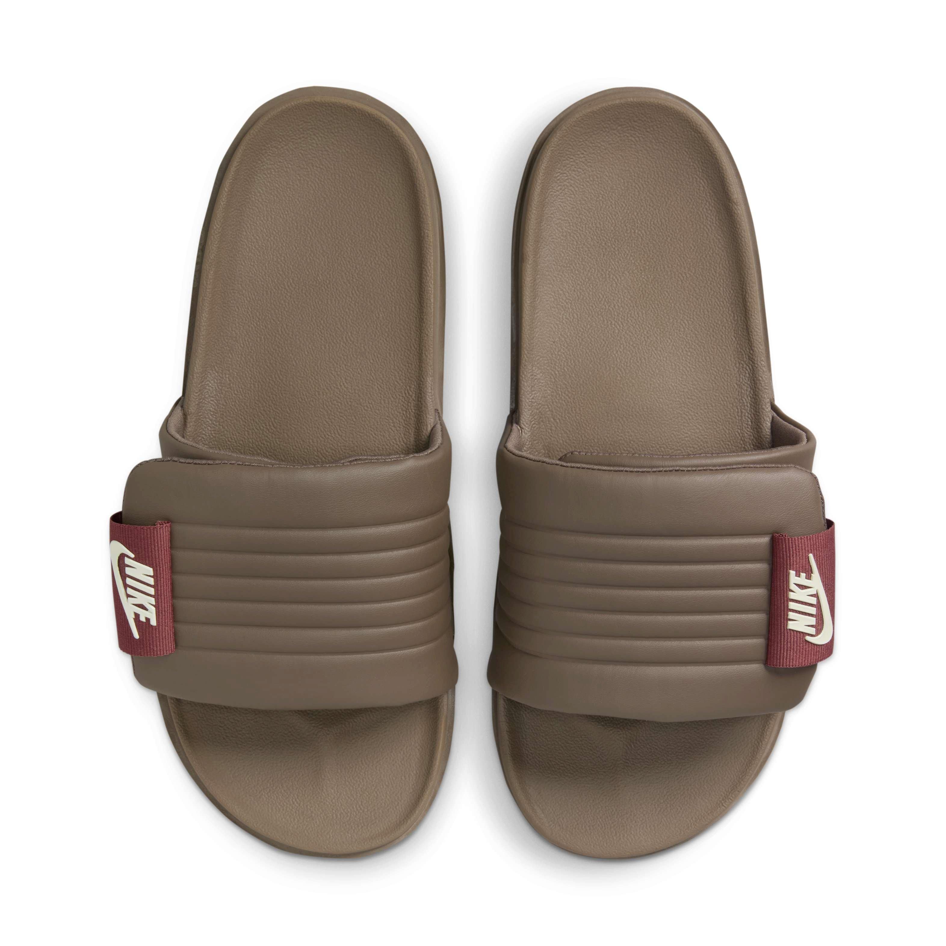 Nike Offcourt Adjust "Ironstone/Red Sepia/Coconut Milk" Men's Slide - BROWN/RED/WHITE Thumbnail View 4