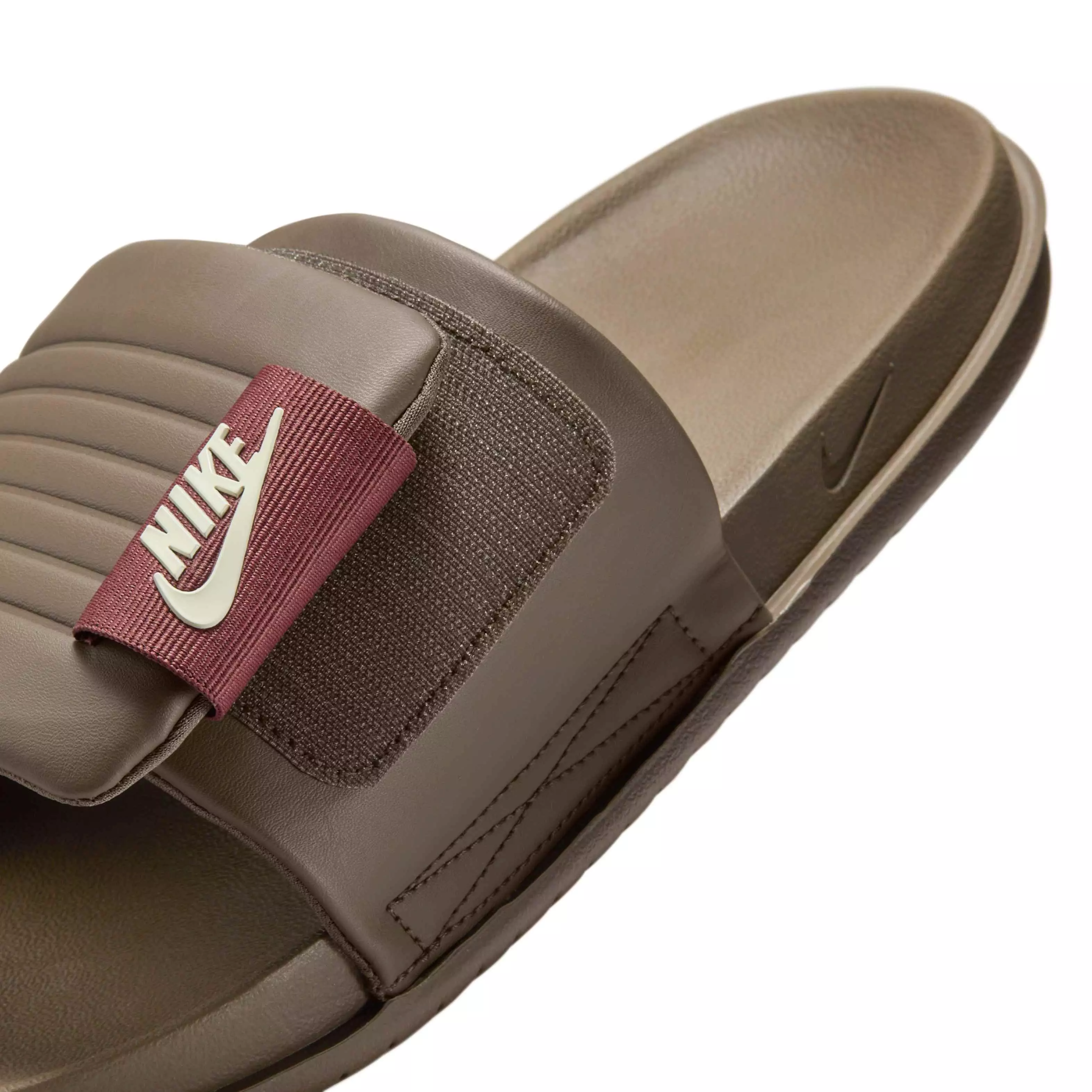 Nike Offcourt Adjust "Ironstone/Red Sepia/Coconut Milk" Men's Slide - BROWN/RED/WHITE