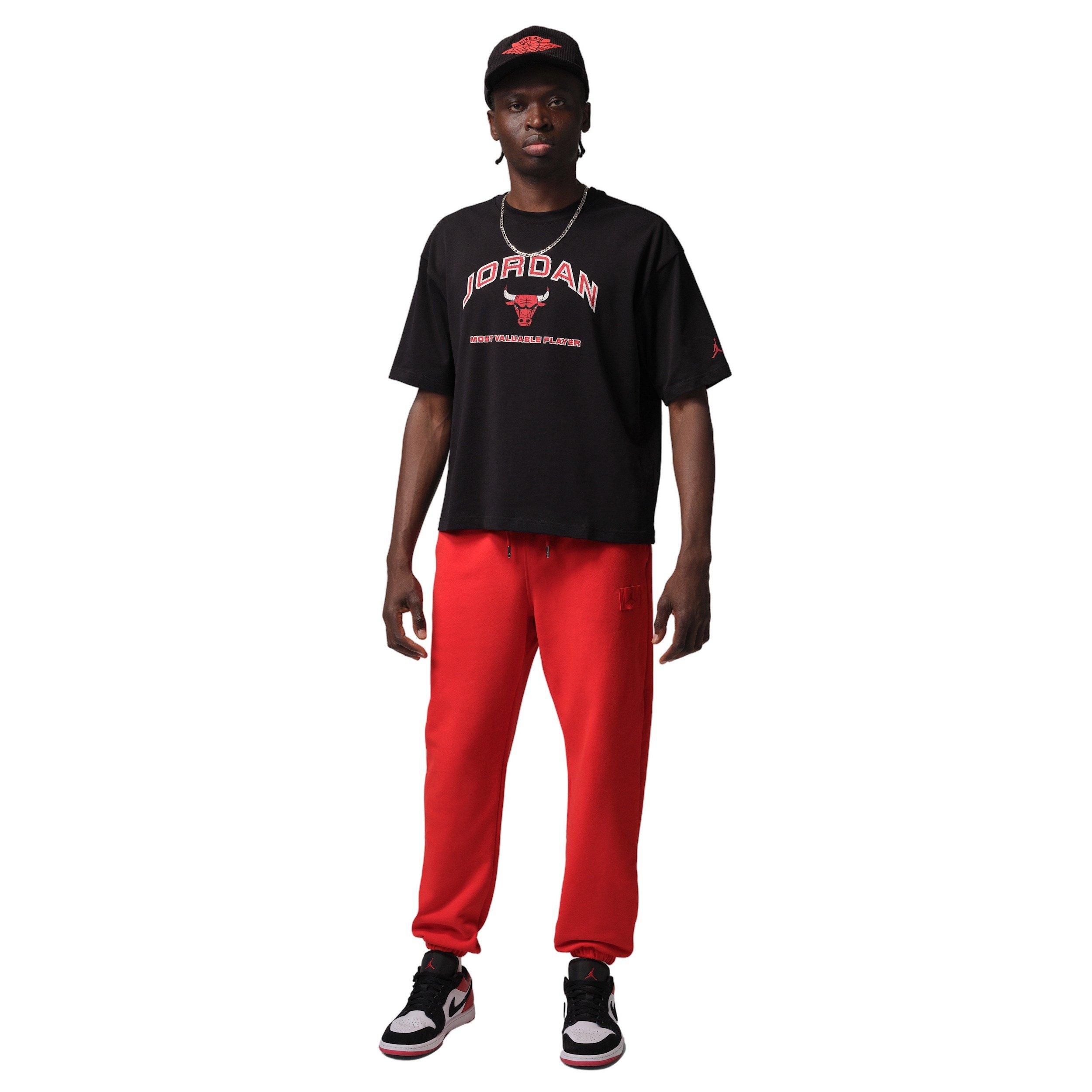 Jordan Men's Flight Fleece Sweatpants - RED Thumbnail View 6