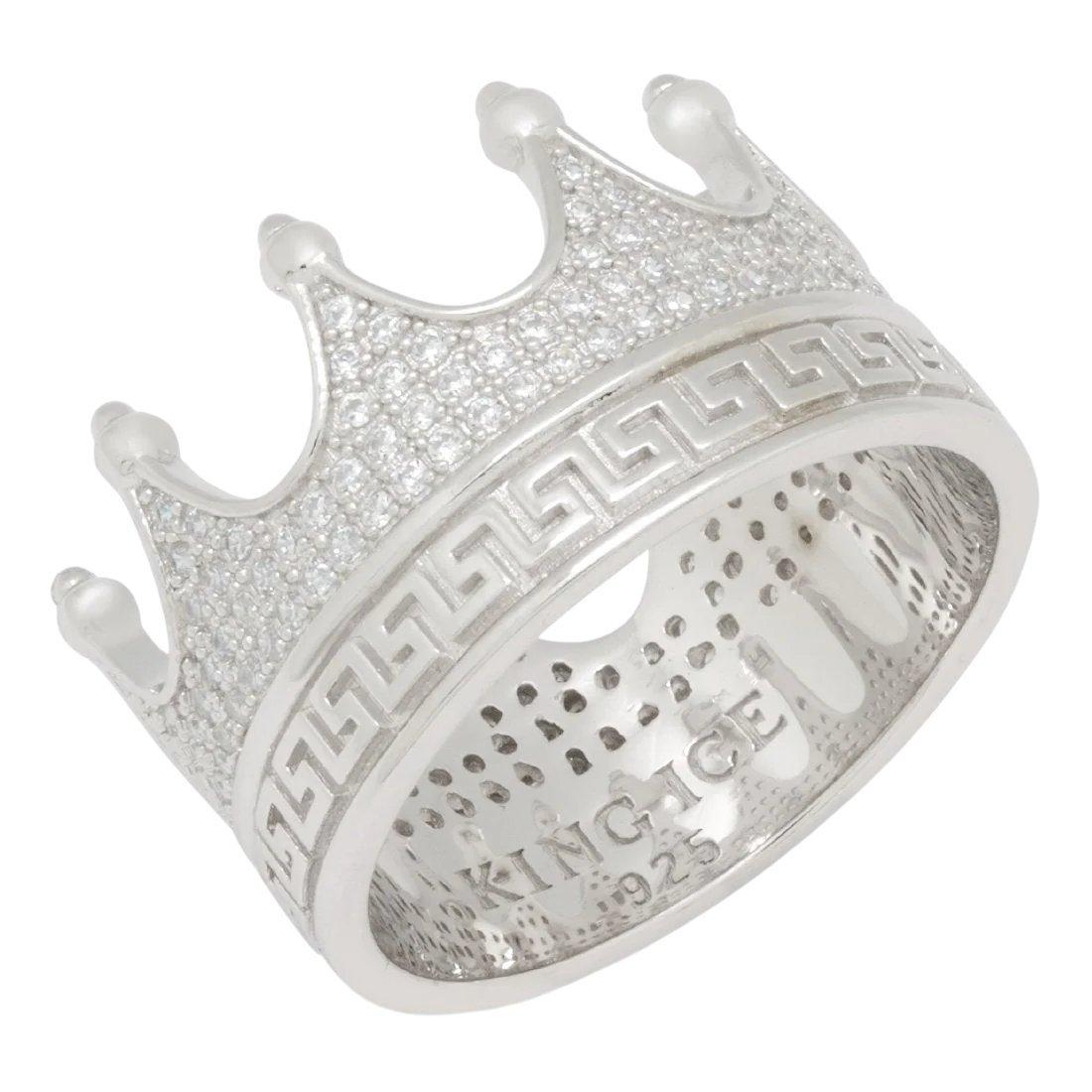 King Ice Crown Ring - White Gold - WHITE GOLD