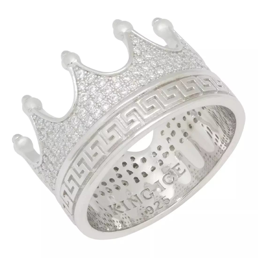 King Ice Crown Ring - White Gold - WHITE GOLD