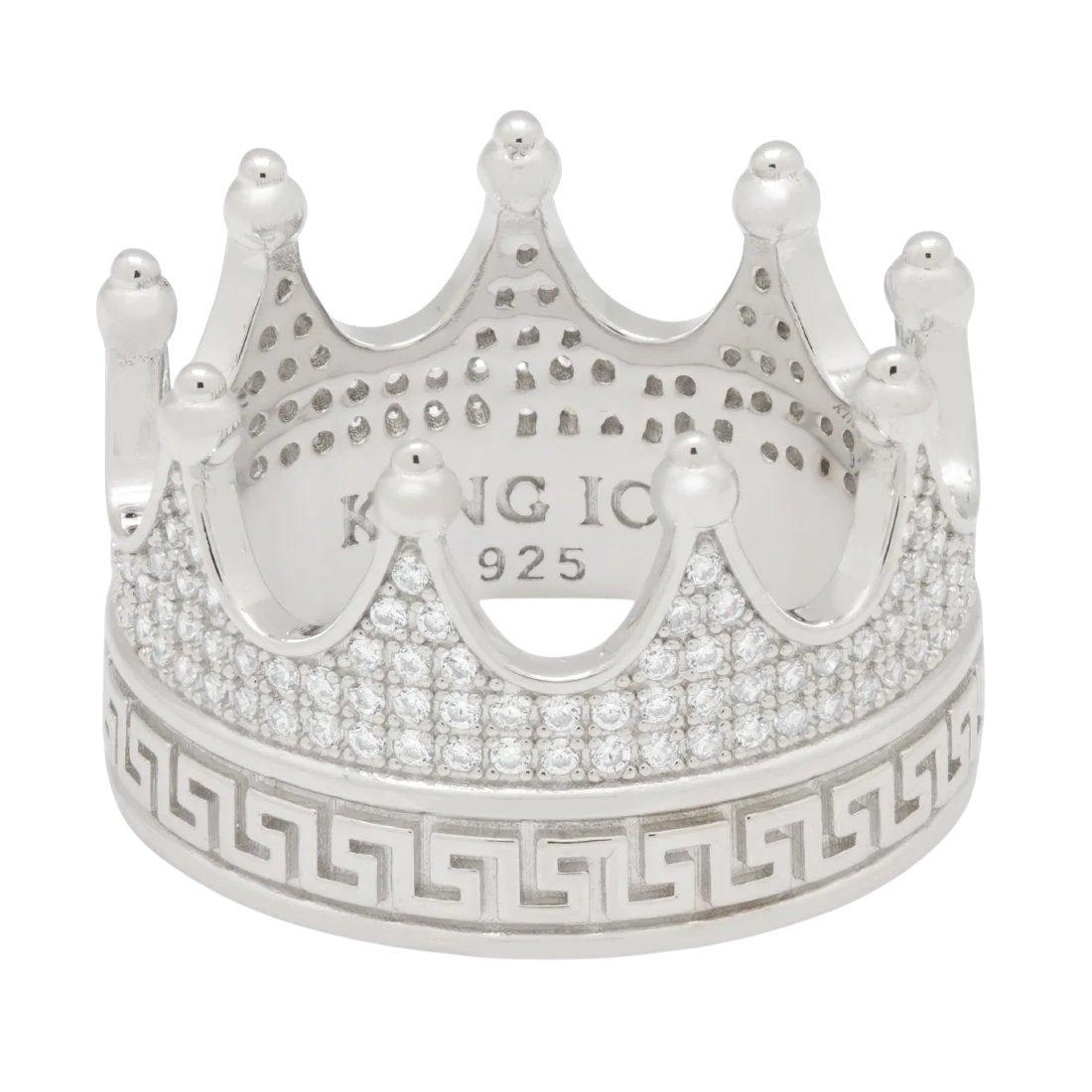 King Ice Crown Ring - White Gold - WHITE GOLD