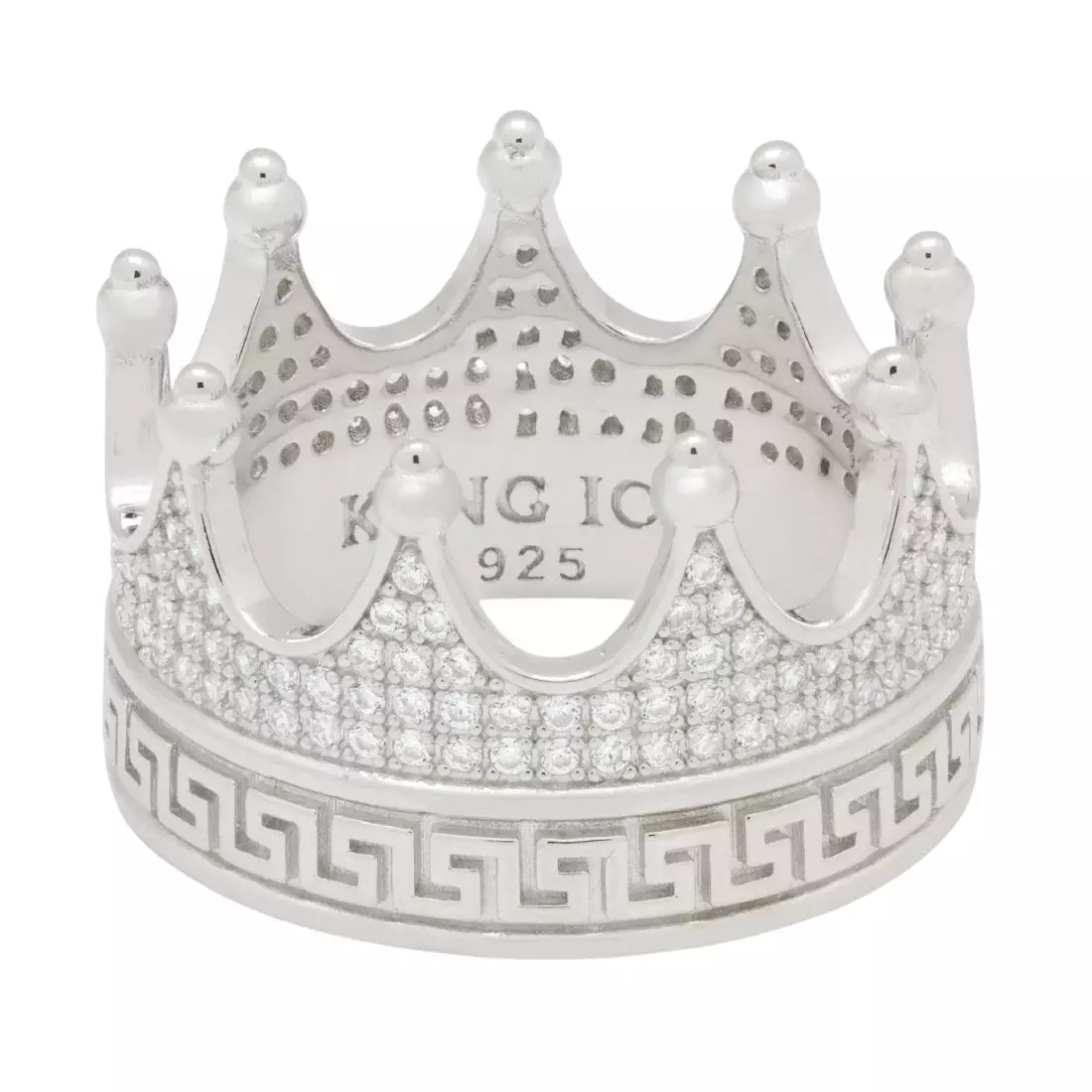 King Ice Crown Ring - White Gold - WHITE GOLD