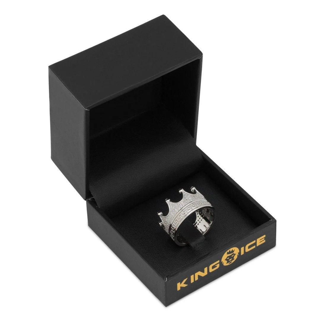 King Ice Crown Ring - White Gold - WHITE GOLD