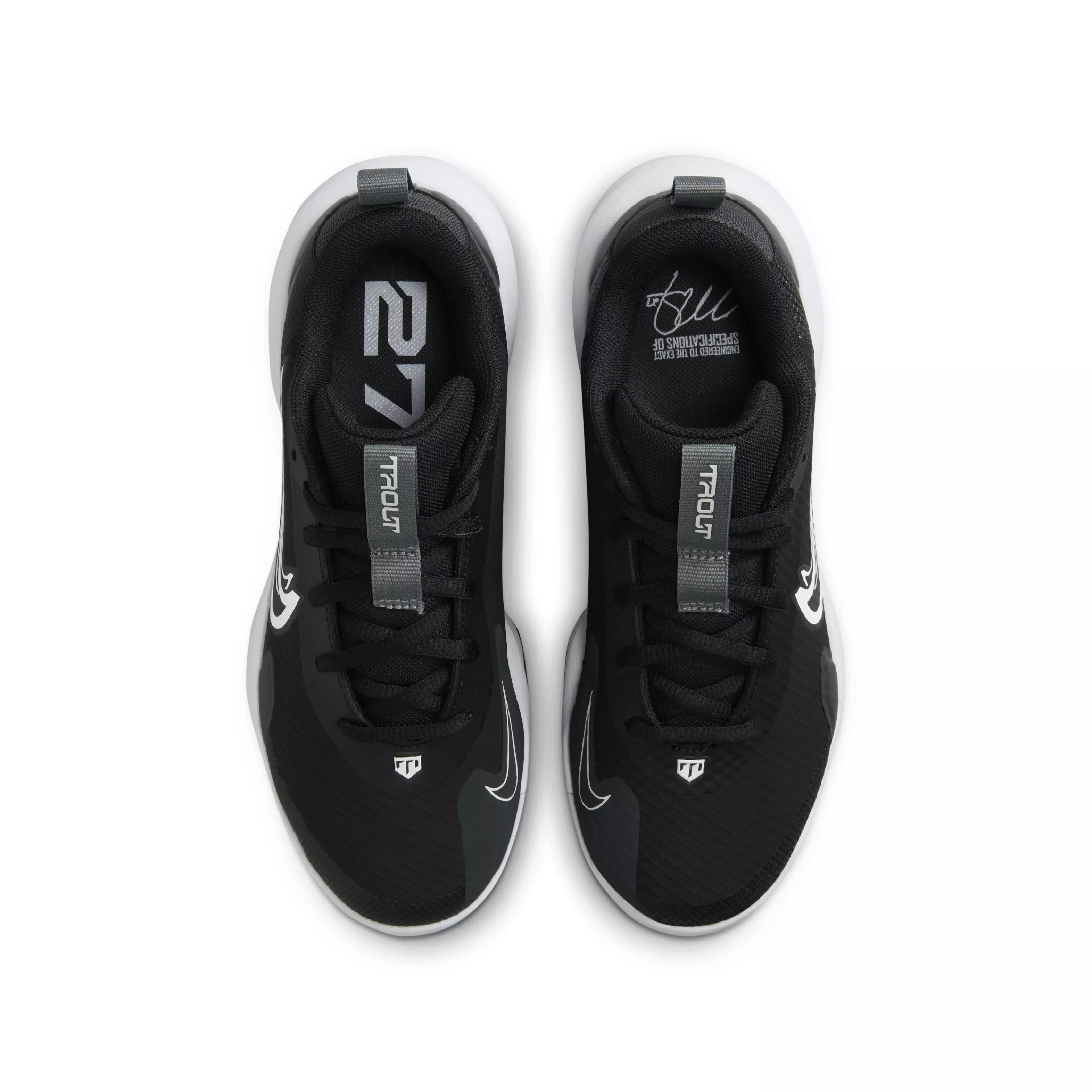 Nike Force Trout 9 Pro MCS "Black/Anthracite/Cool Grey/White" Grade School Boys' Baseball Cleat - BLACK/ANTHRACITE/GREY/WHITE