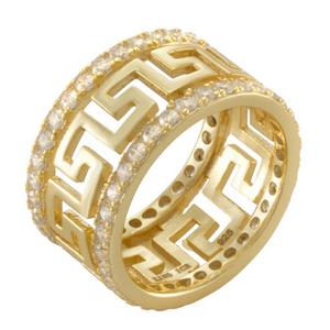 King Ice Greek Key Ring - Gold - GOLD