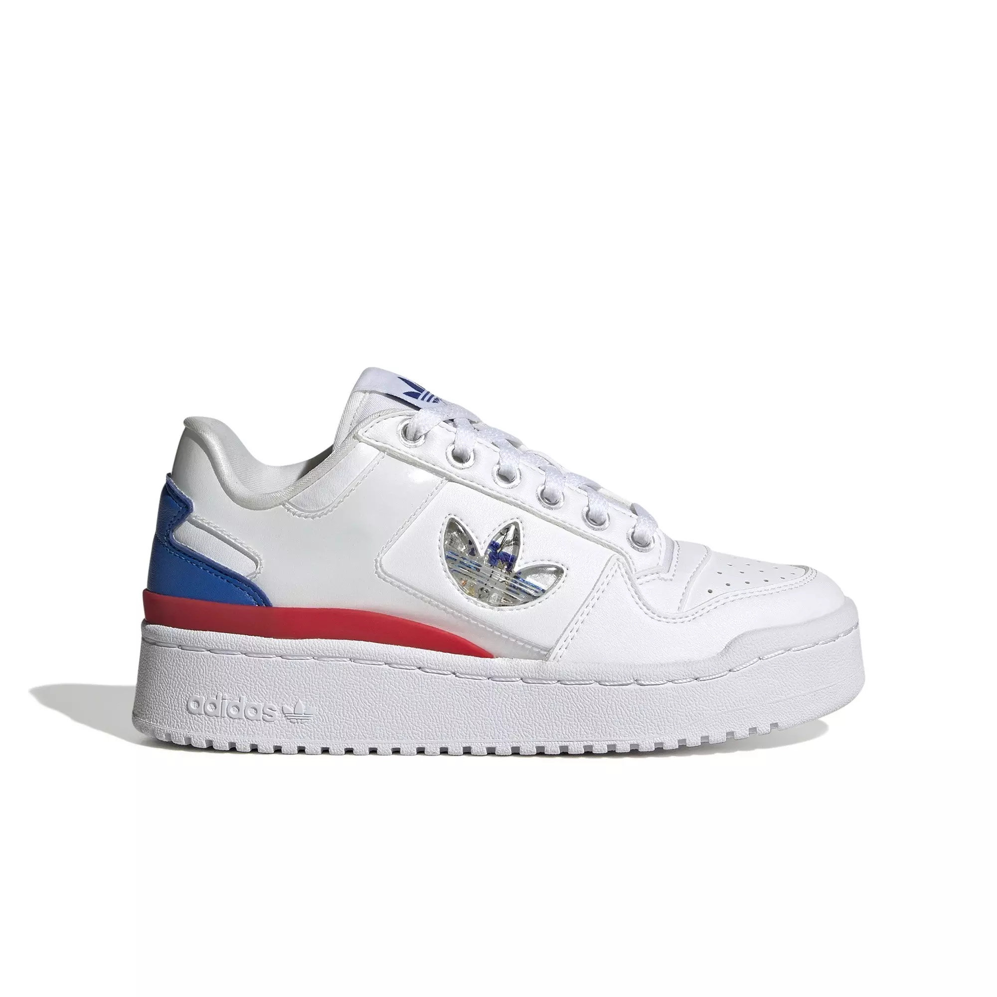 adidas Forum Bold "Ftwr White/Red/Blue" Grade School Girls' Shoe - WHITE
