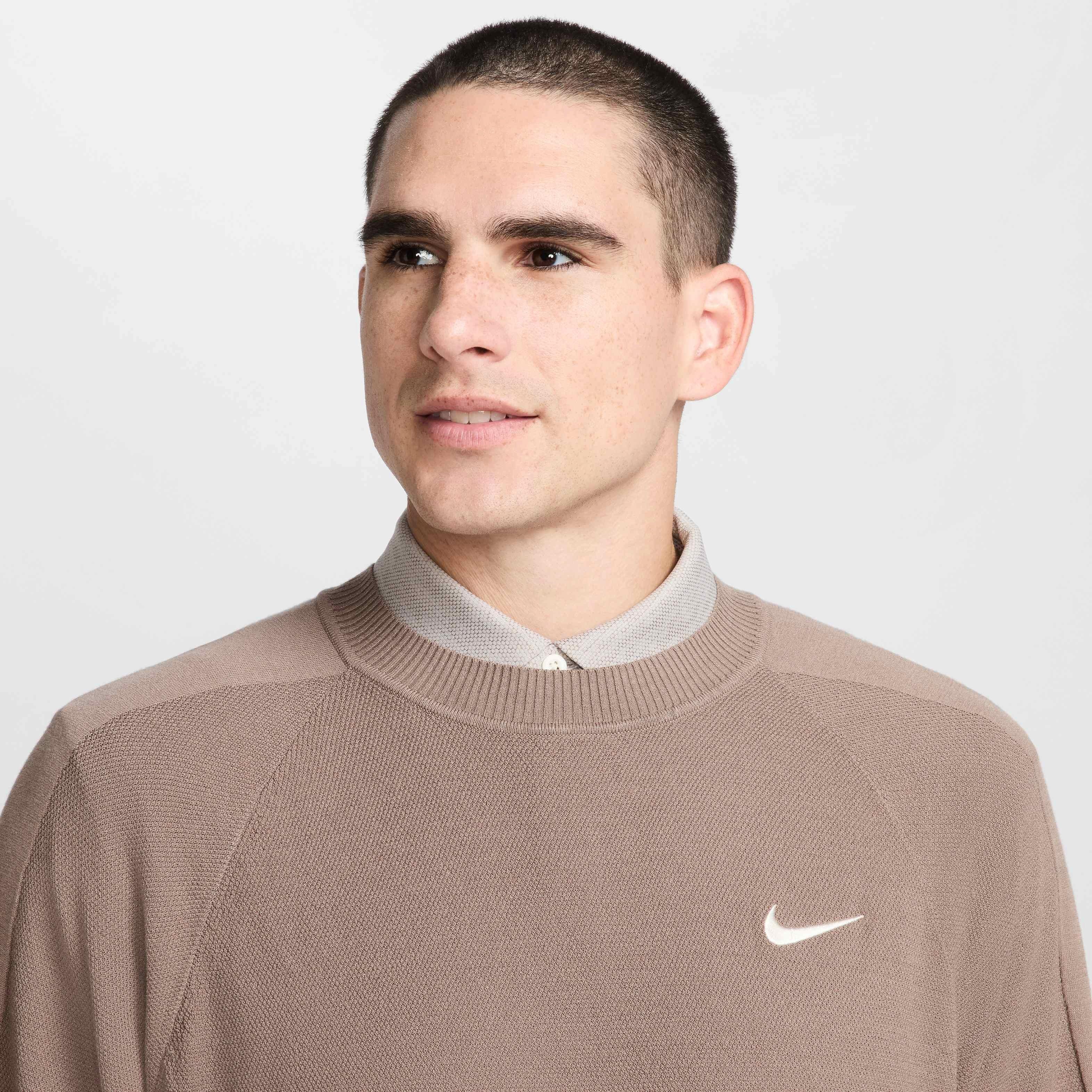 Nike Men's Tour Knit Golf Sweater - BROWN Thumbnail View 3