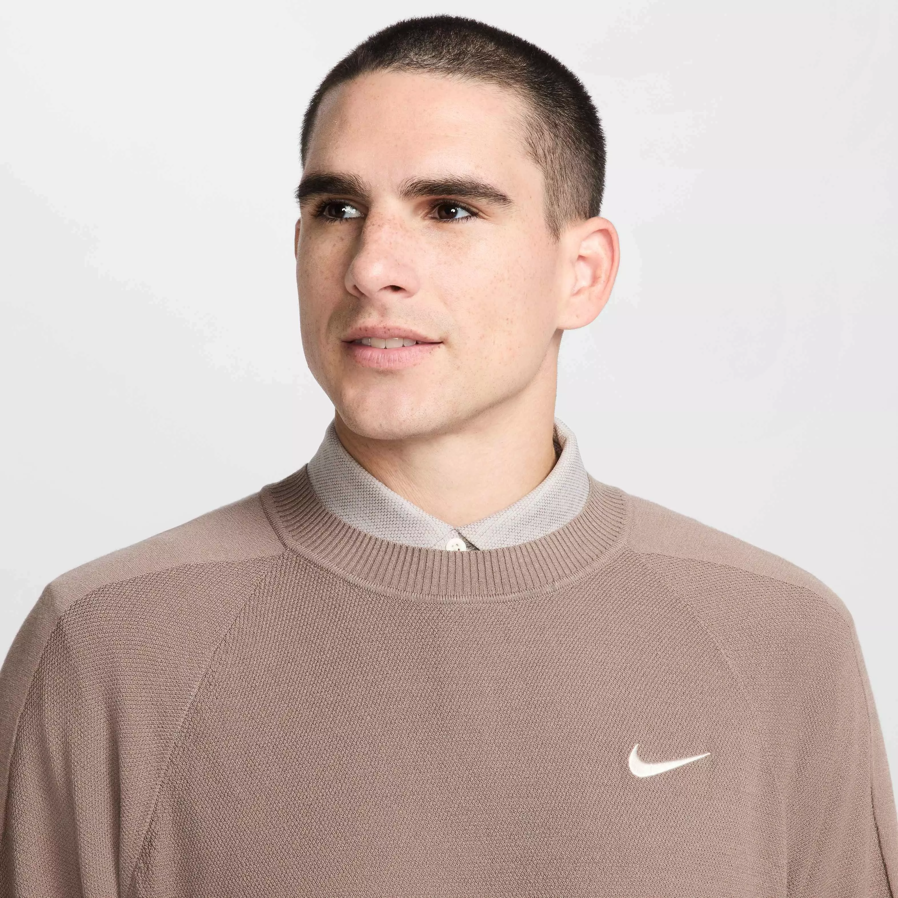 Nike Men's Tour Knit Golf Sweater - BROWN