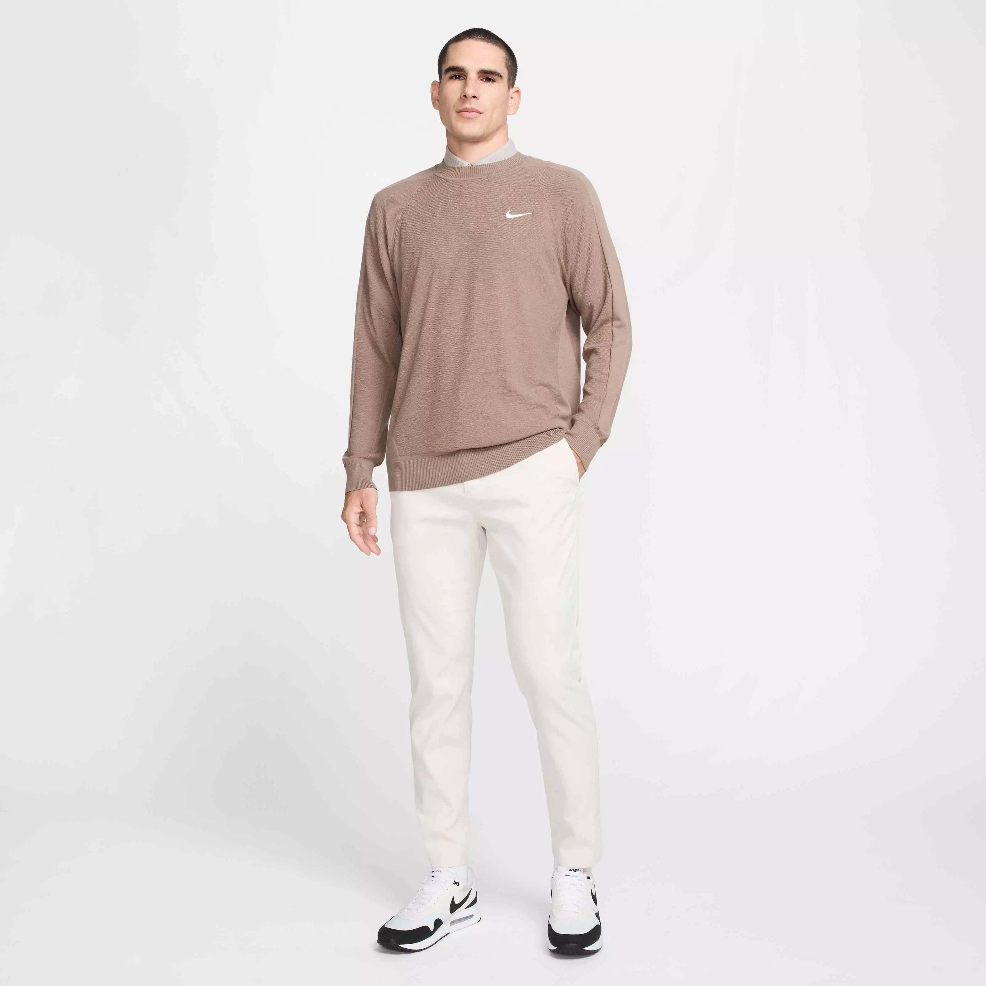 Nike Men's Tour Knit Golf Sweater - BROWN