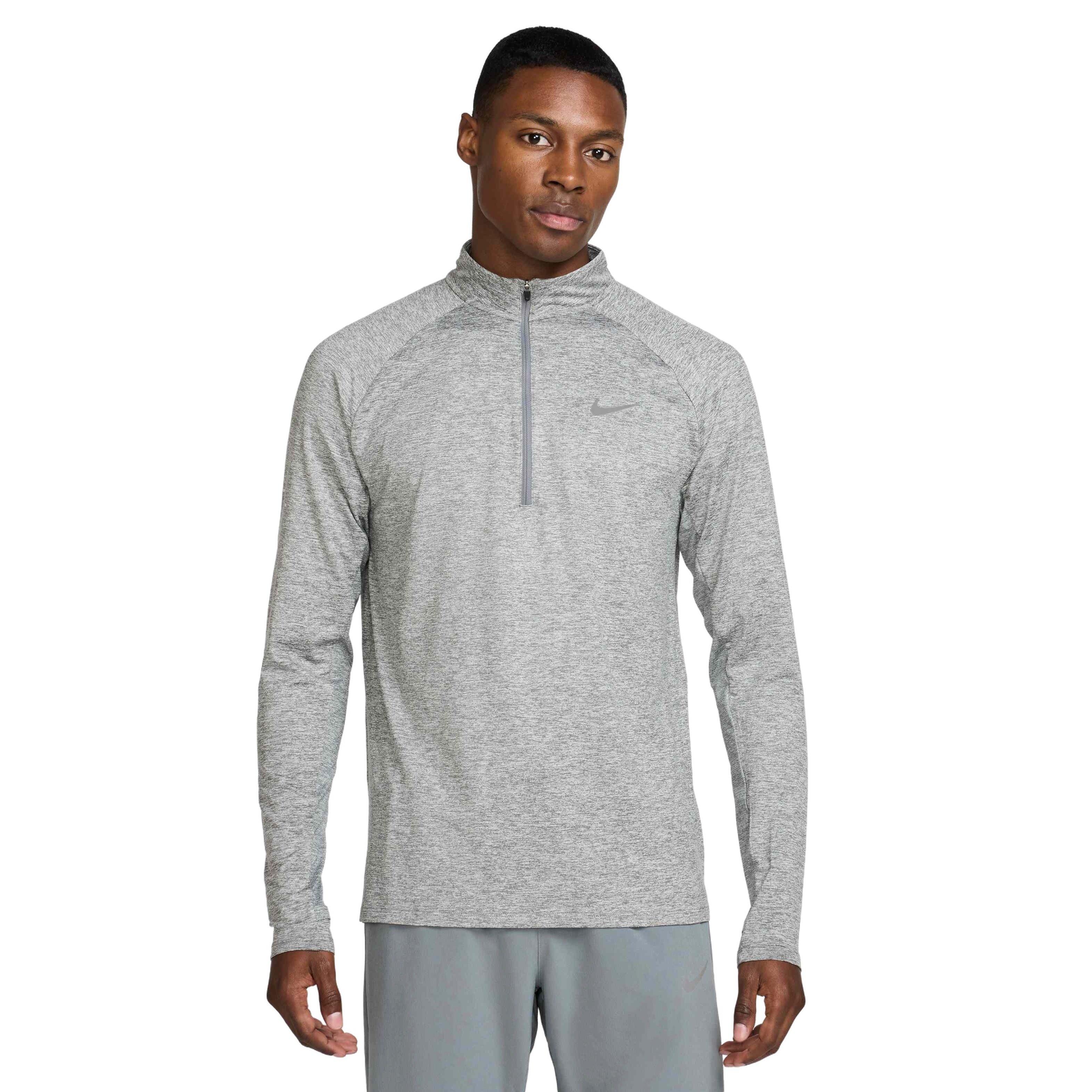 Nike Men's Stride Dri-FIT 1/4-Zip Midlayer Running Top - GREY Thumbnail View 1