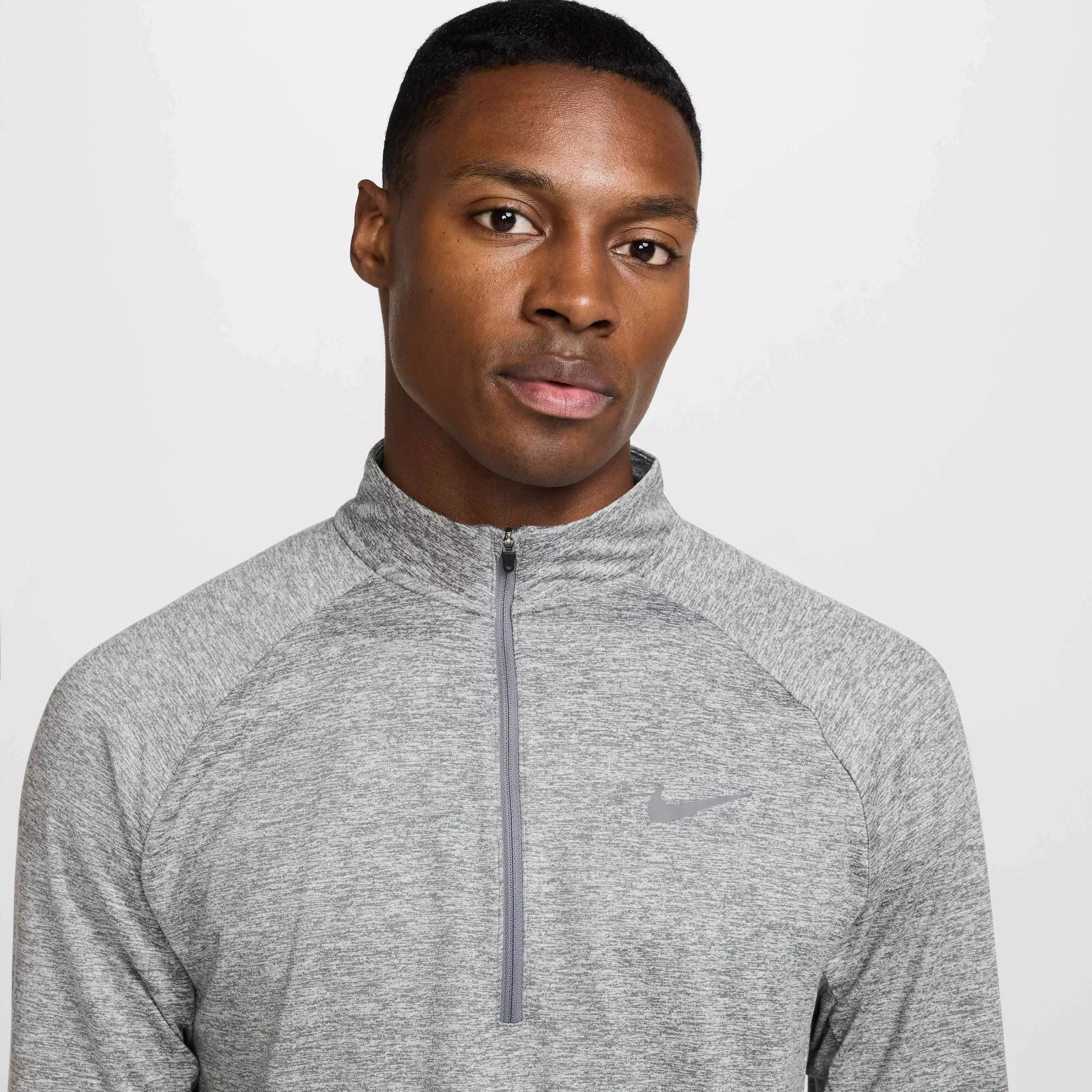 Nike Men's Stride Dri-FIT 1/4-Zip Midlayer Running Top - GREY