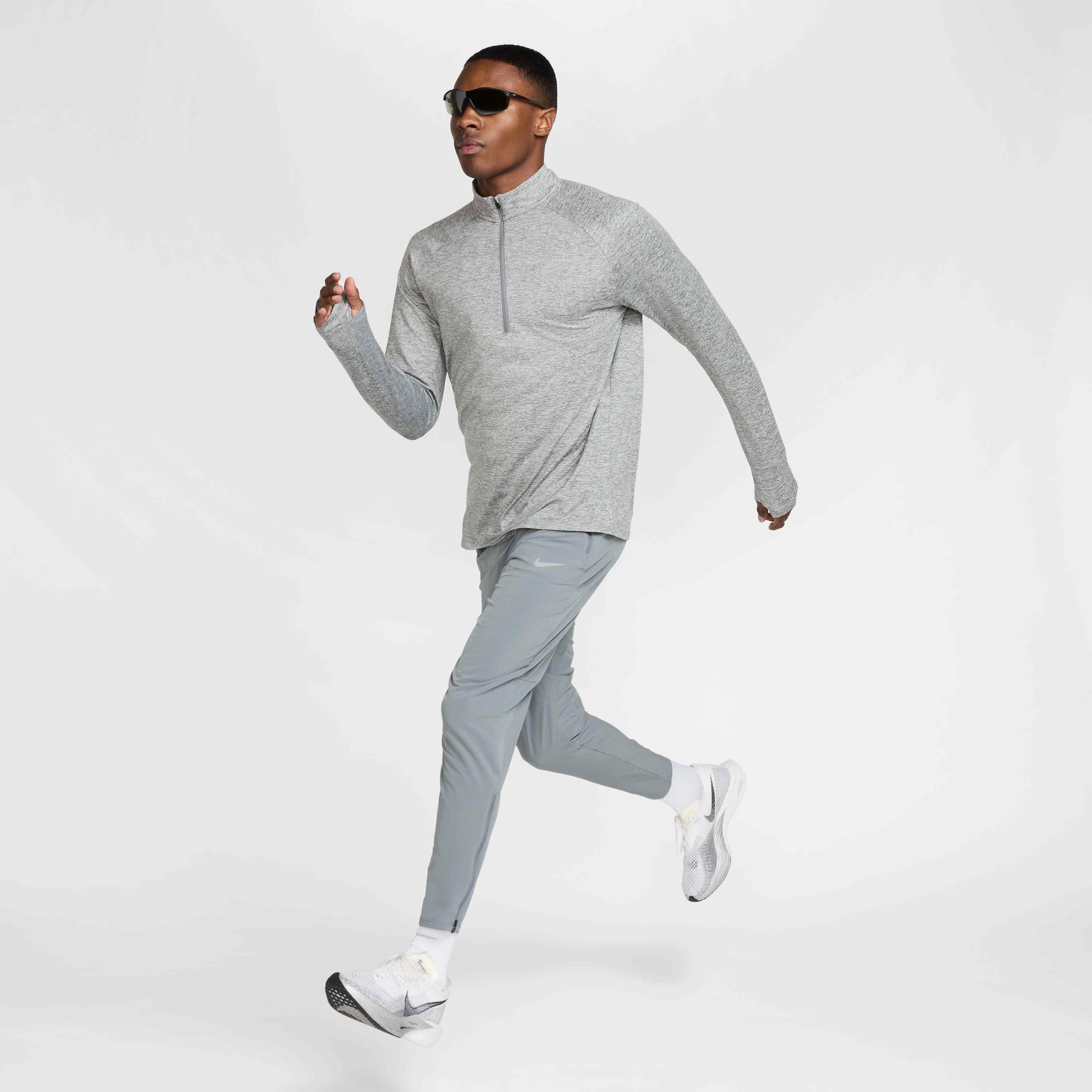 Nike Men's Stride Dri-FIT 1/4-Zip Midlayer Running Top - GREY Thumbnail View 7