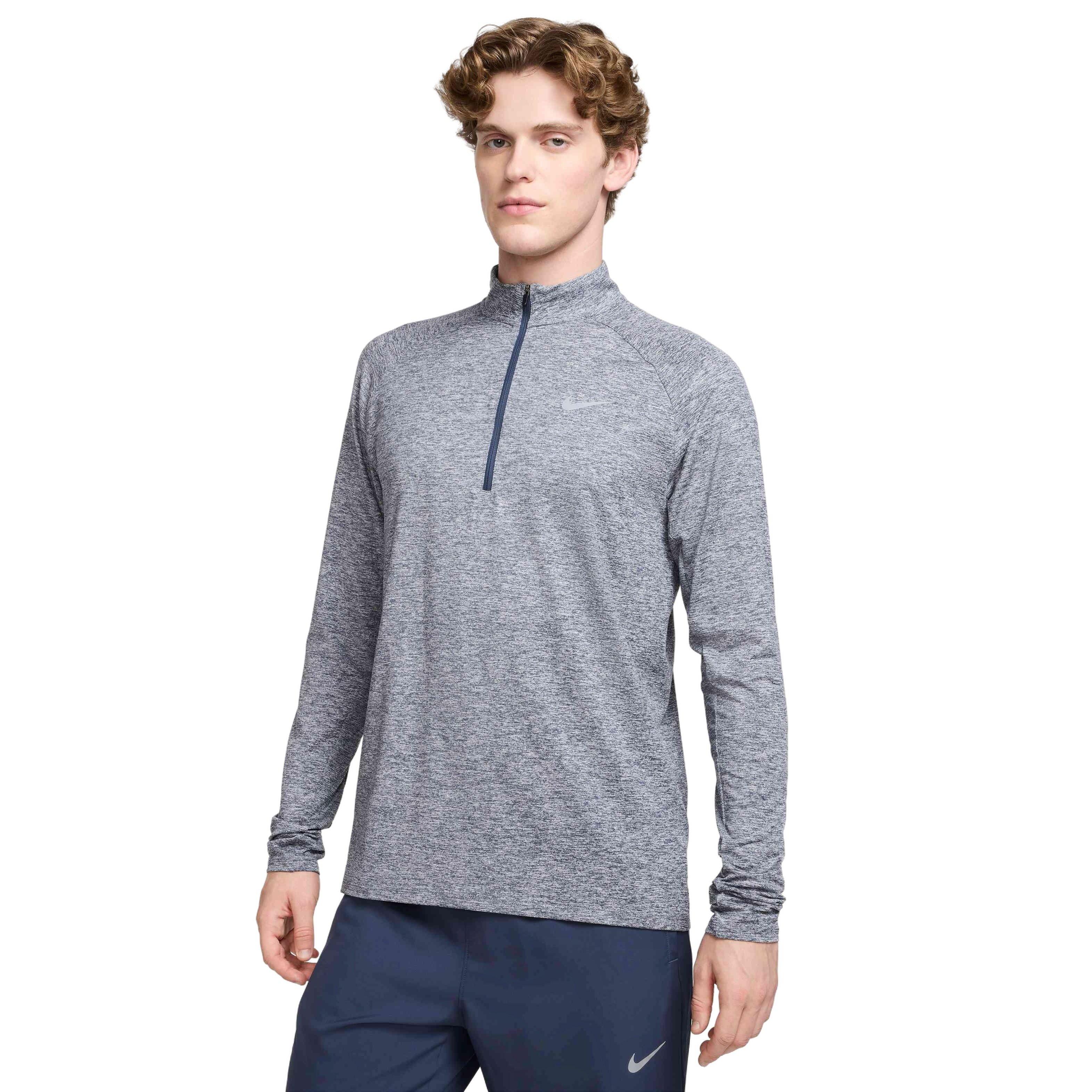Nike Men's Stride Dri-FIT 1/4-Zip Midlayer Running Top - BLUE Thumbnail View 1