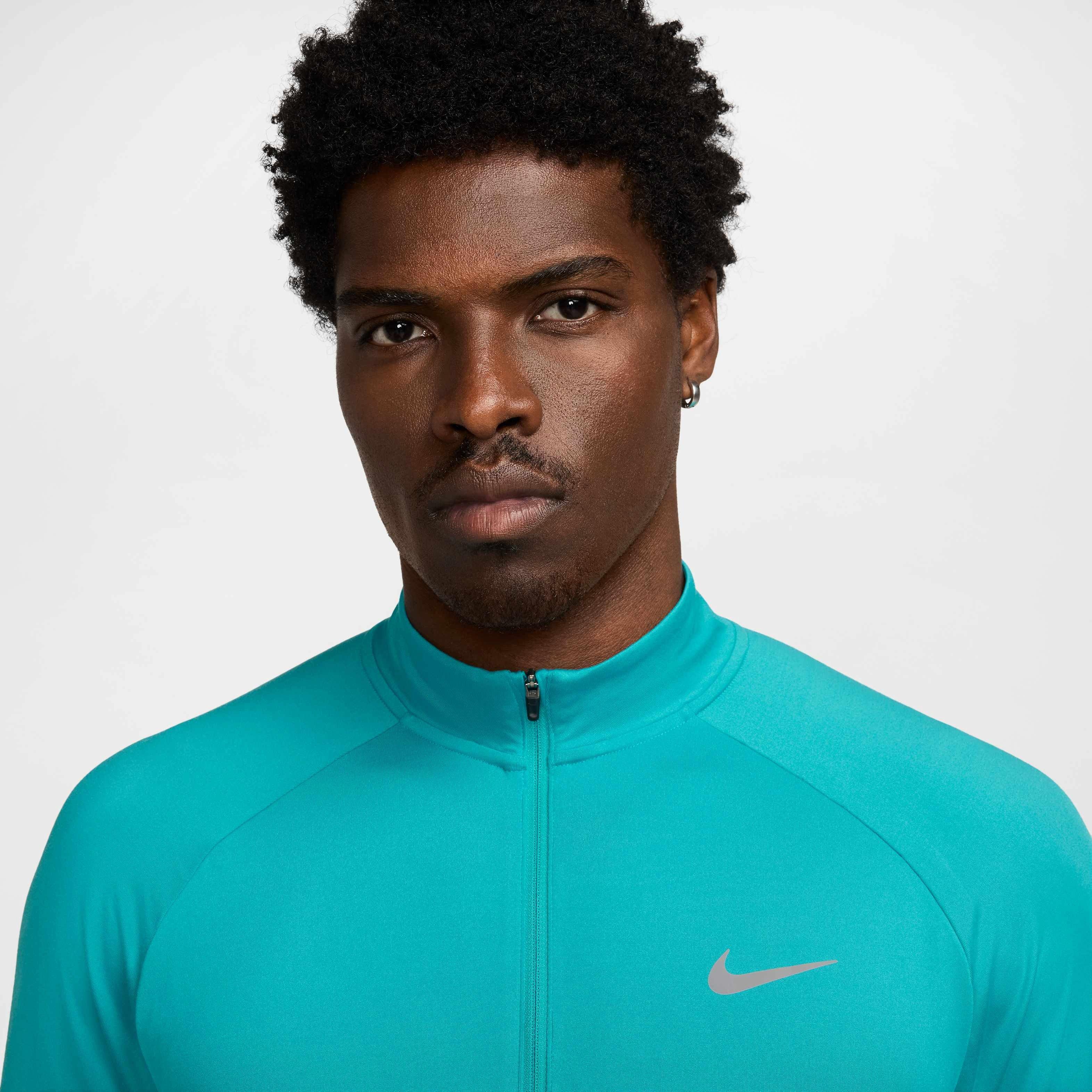 Nike Men's Stride Dri-FIT 1/4-Zip Midlayer Running Top - TURQUOISE  Thumbnail View 3