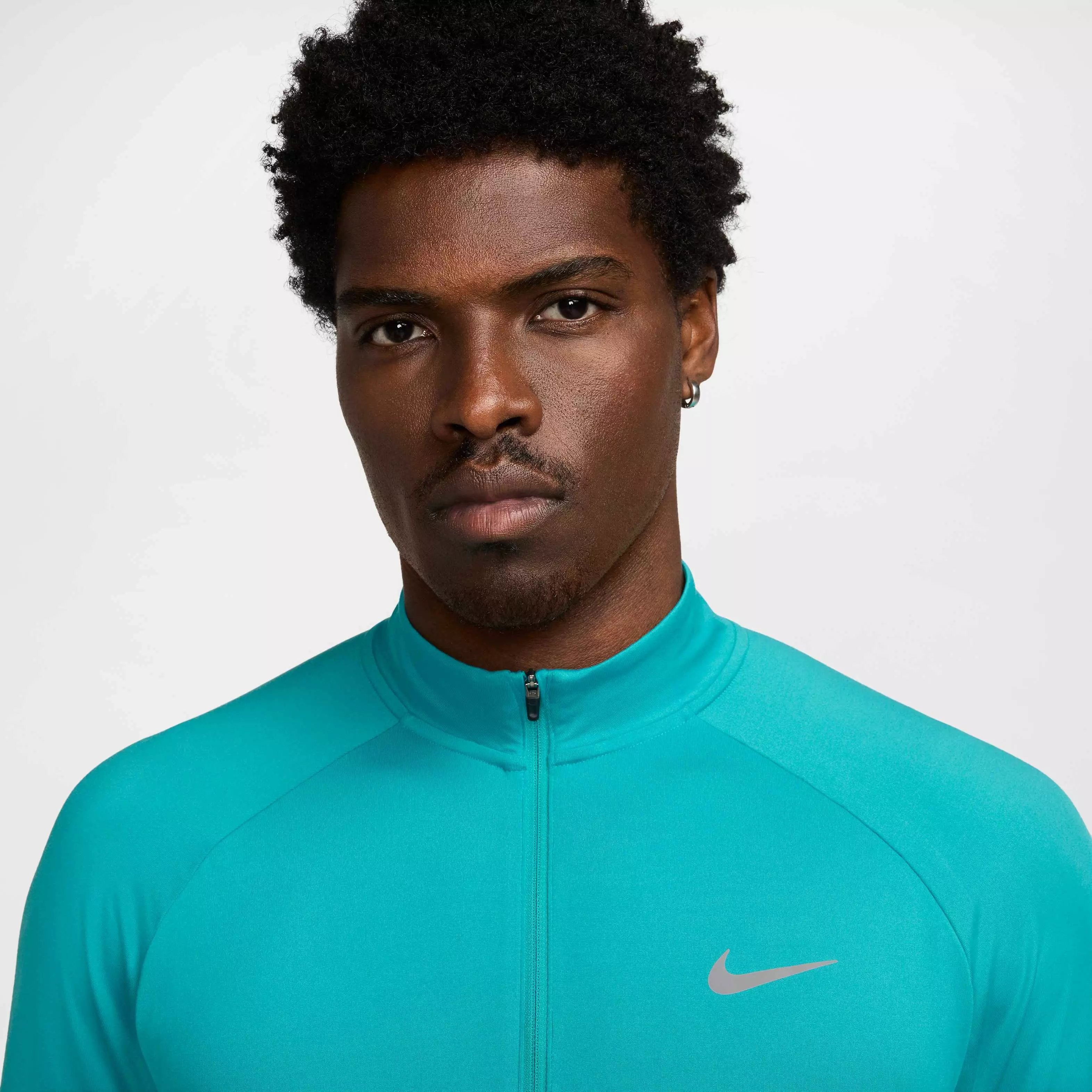Nike Men's Stride Dri-FIT 1/4-Zip Midlayer Running Top - TURQUOISE 