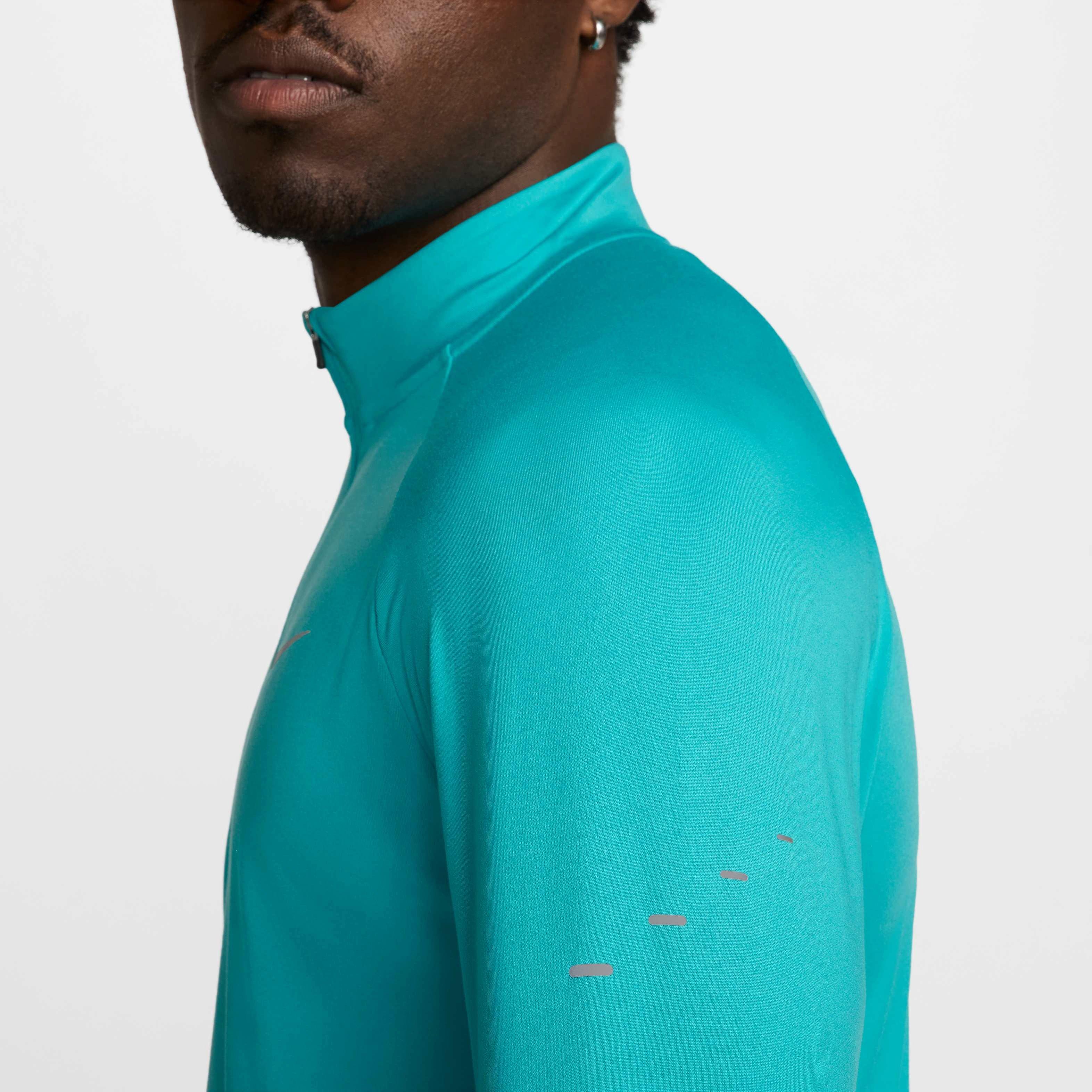 Nike Men's Stride Dri-FIT 1/4-Zip Midlayer Running Top - TURQUOISE  Thumbnail View 4