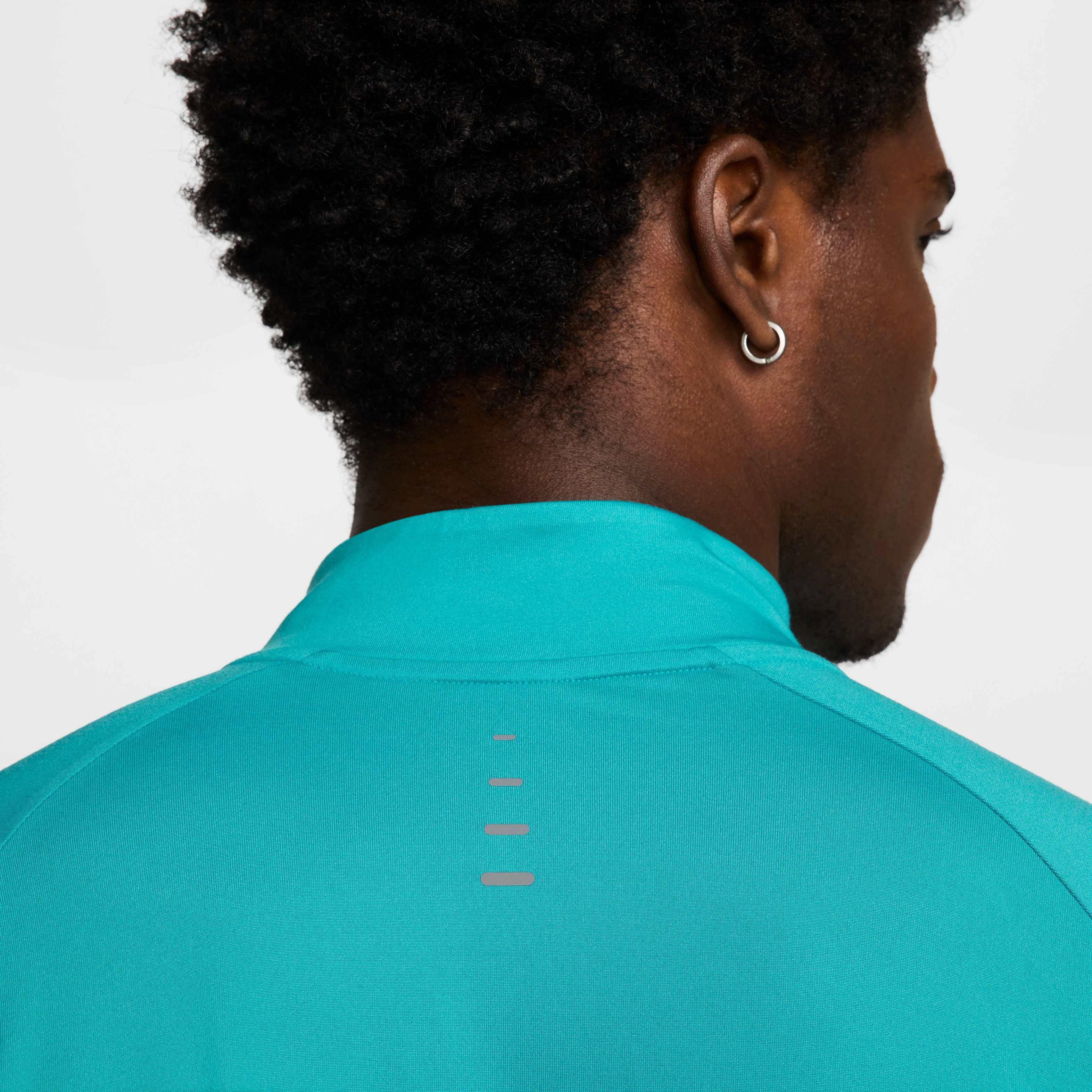 Nike Men's Stride Dri-FIT 1/4-Zip Midlayer Running Top - TURQUOISE  Thumbnail View 6