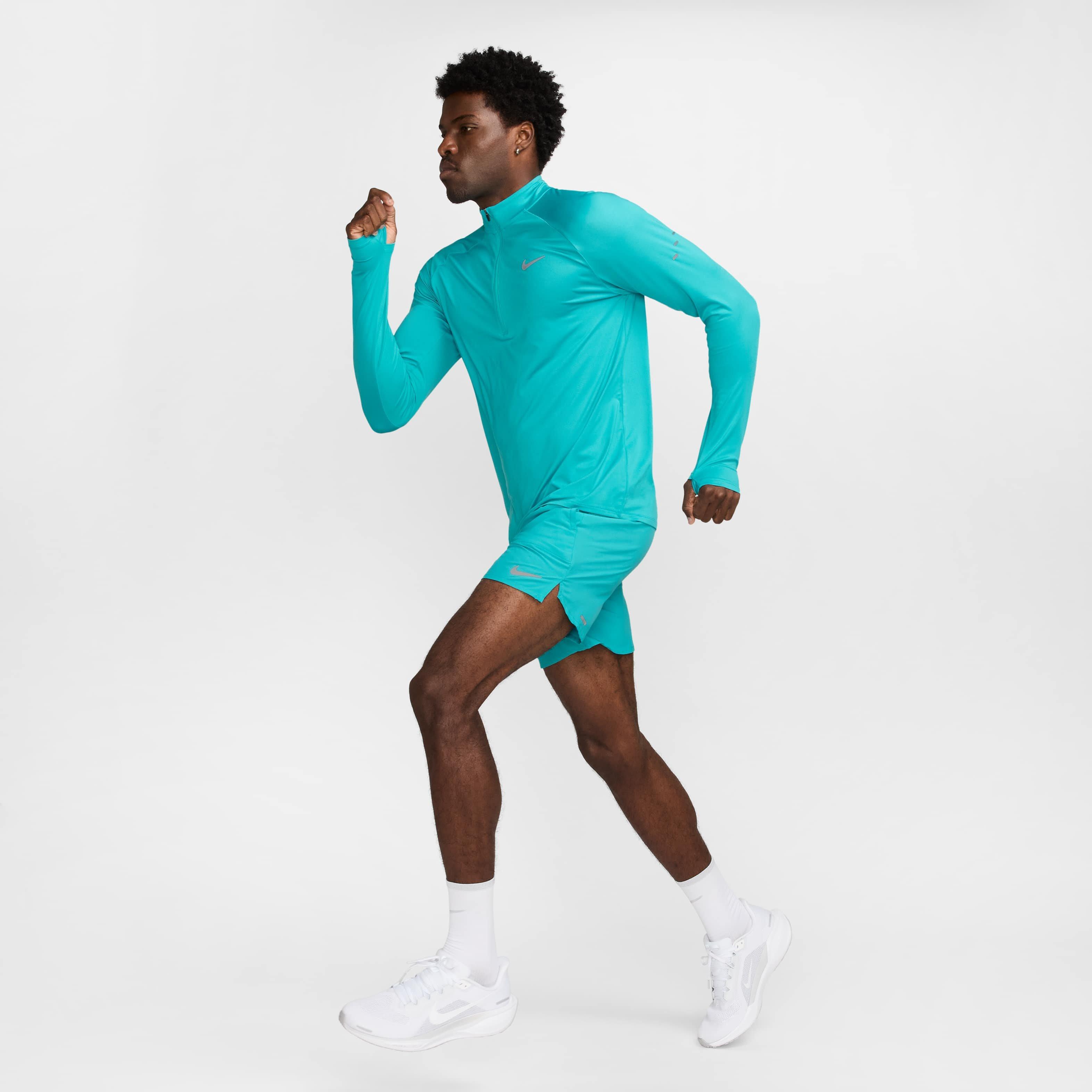 Nike Men's Stride Dri-FIT 1/4-Zip Midlayer Running Top - TURQUOISE  Thumbnail View 7