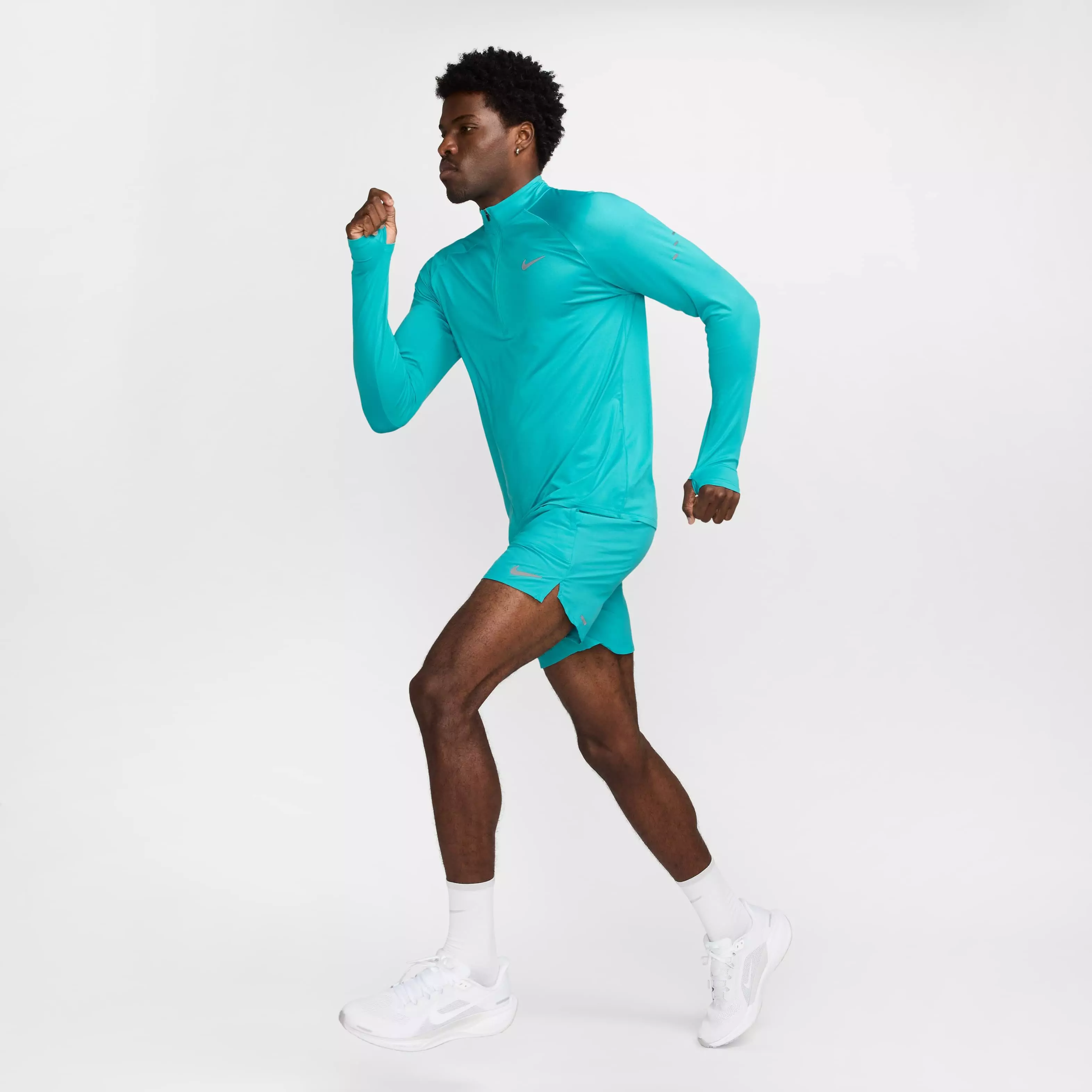 Nike Men's Stride Dri-FIT 1/4-Zip Midlayer Running Top - TURQUOISE 