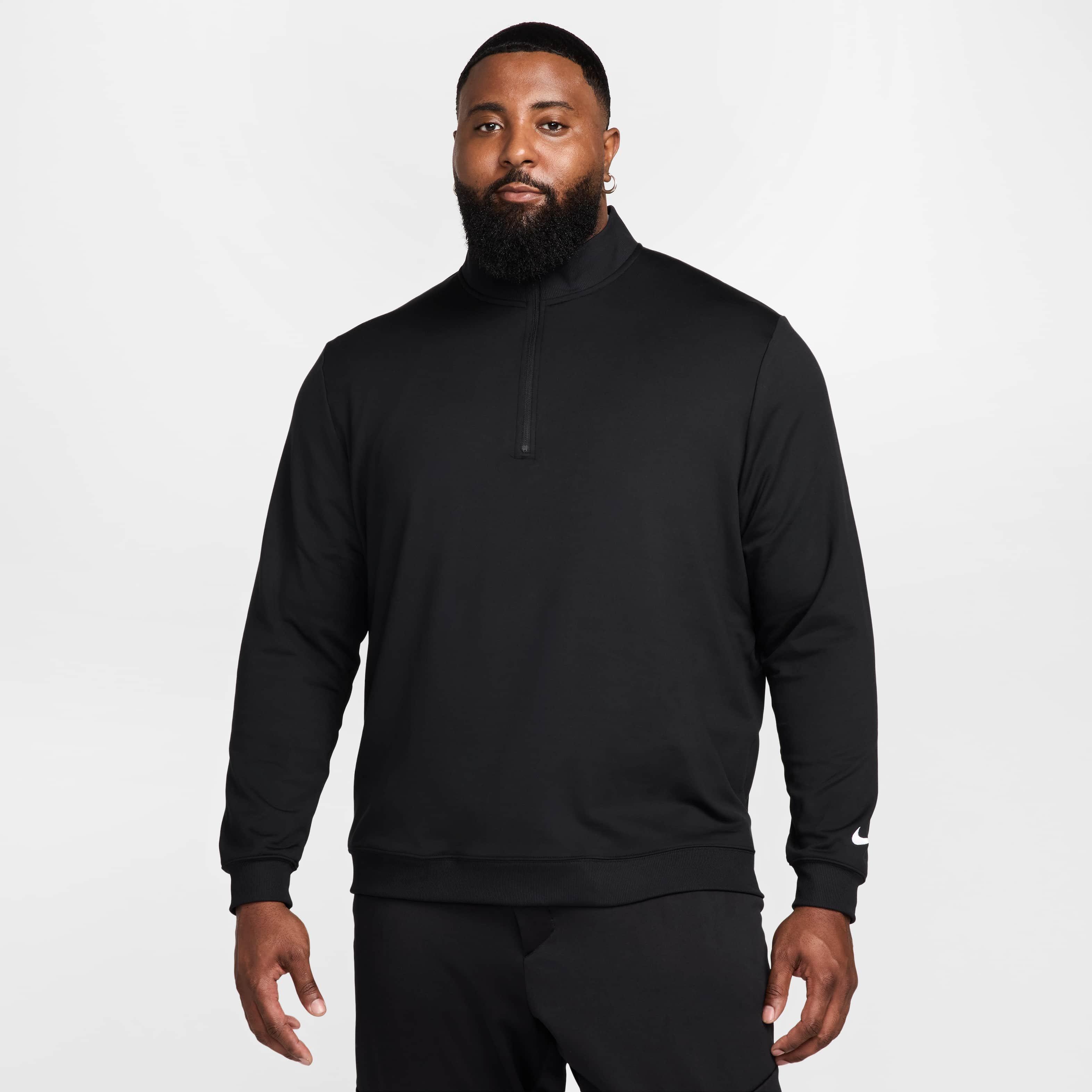 Nike Men's Tour 1/2-Zip Golf Top - BLACK Thumbnail View 8