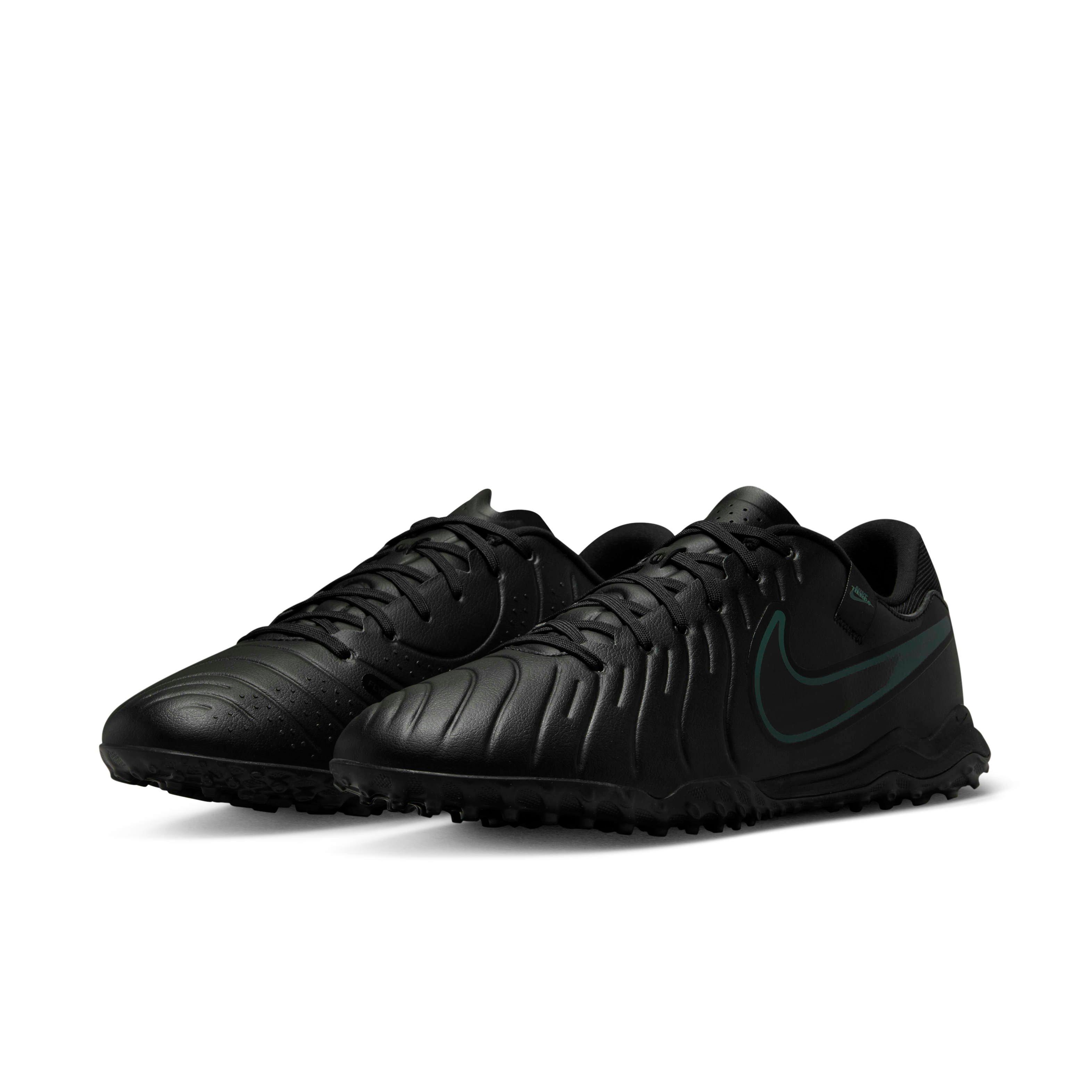 Nike Tiempo Legend 10 Academy Turf "Black/Deep Jungle/Black" Men's Soccer Shoe - BLACK/JUNGLE/BLACK Thumbnail View 3