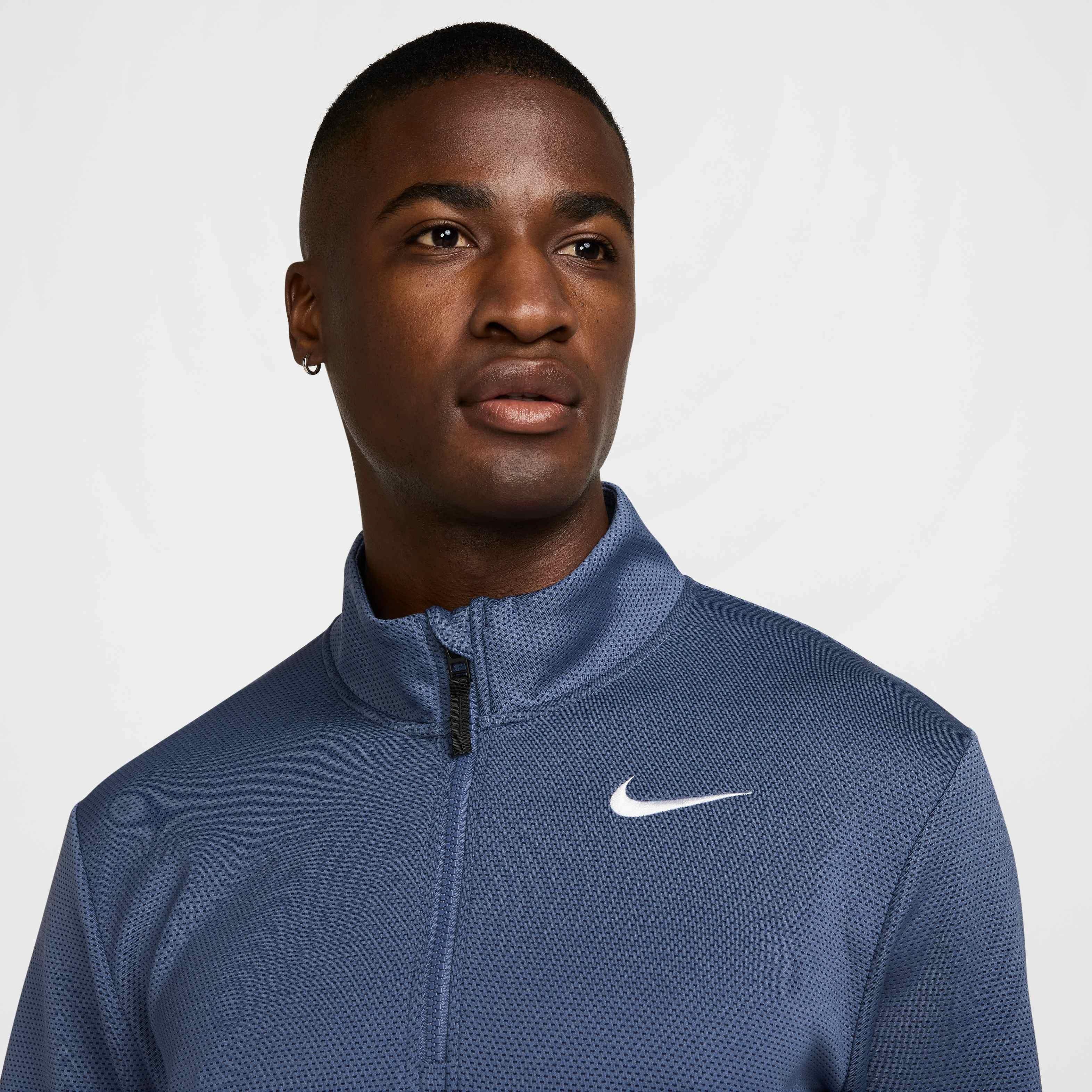 Nike Men's Victory Therma-FLEX Dri-FIT 1/2-Zip Golf Top - BLUE Thumbnail View 3
