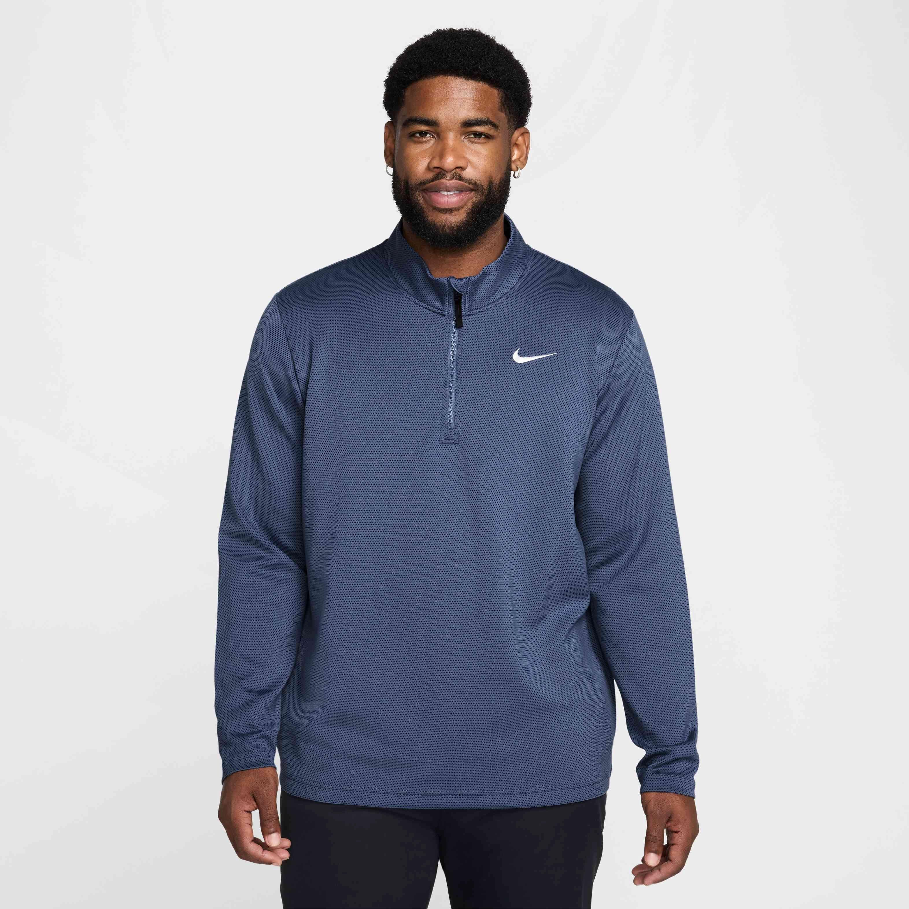 Nike Men's Victory Therma-FLEX Dri-FIT 1/2-Zip Golf Top - BLUE Thumbnail View 6