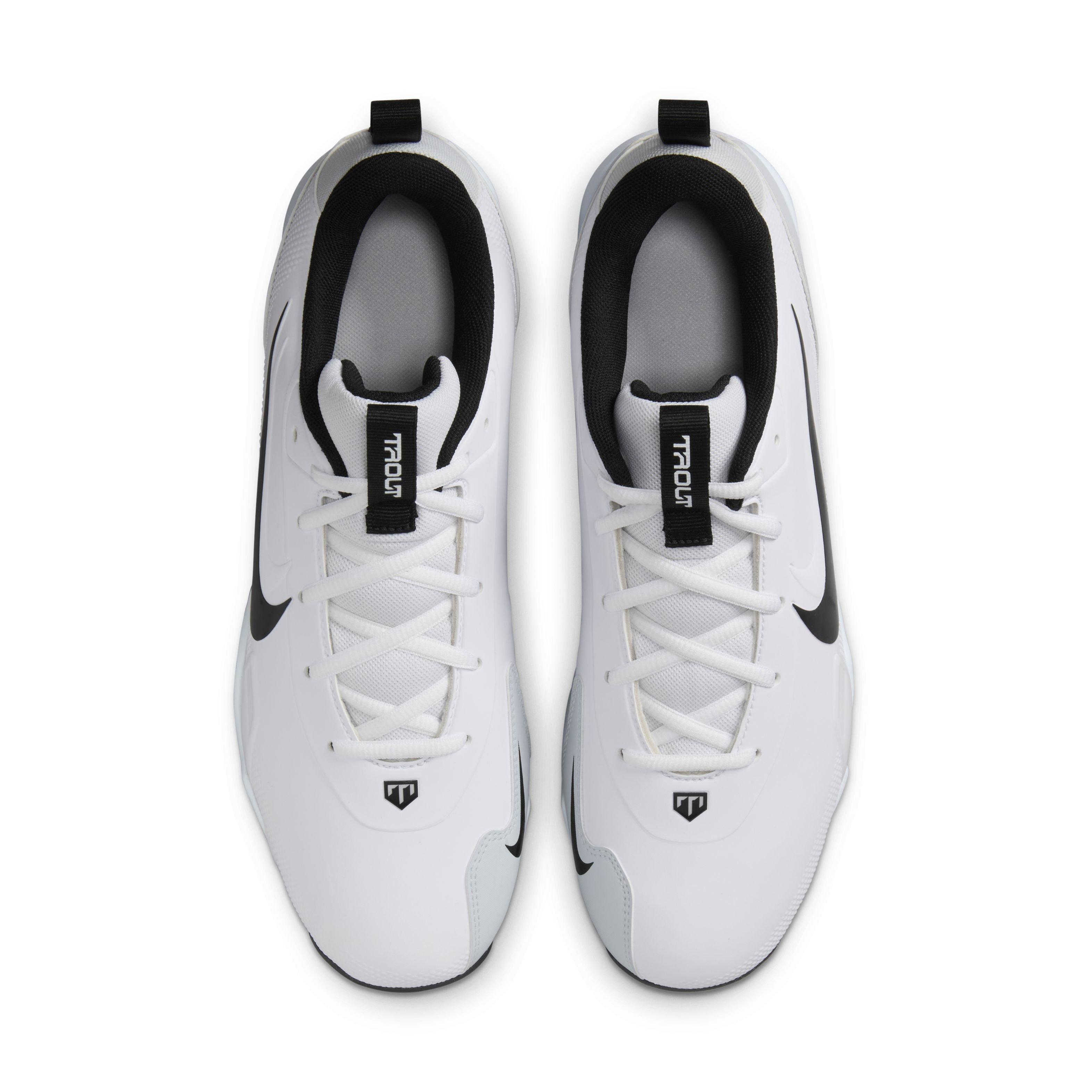 Nike Force Trout 9 Keystone "White/Black/Pure Platinum" Men's Baseball Cleat - WHITE/BLACK/PLATINUM Thumbnail View 4