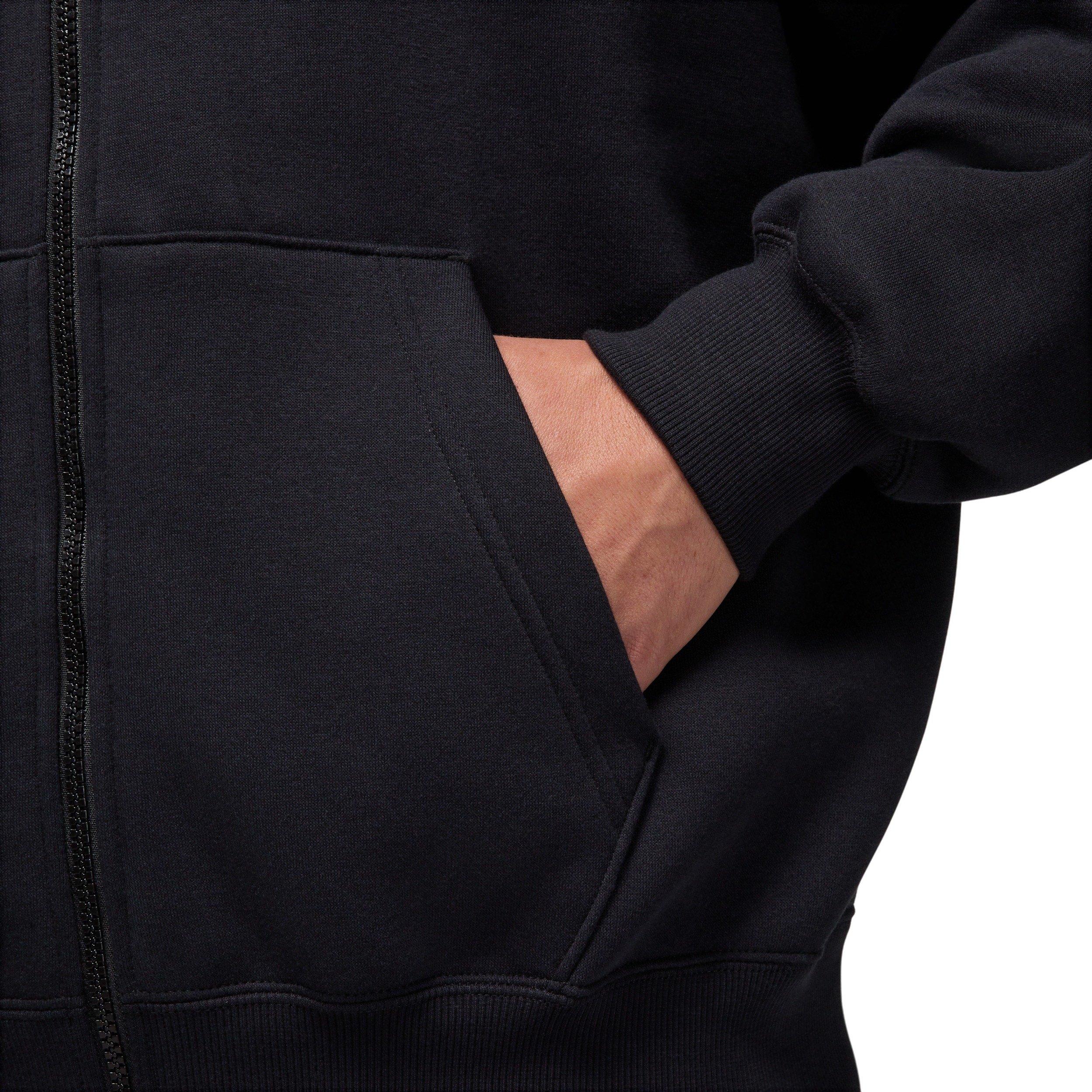 Jordan Men's Brooklyn Fleece Oversized Full-Zip Hoodie - BLACK Thumbnail View 5