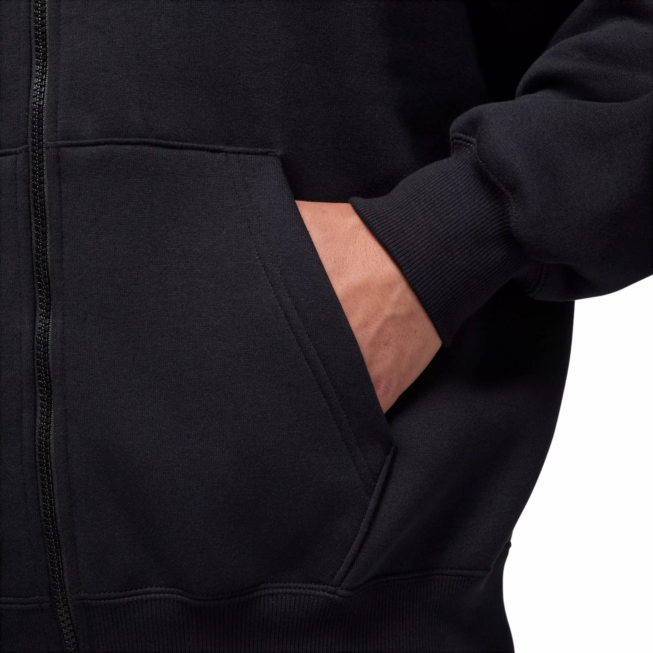 Jordan Men's Brooklyn Fleece Oversized Full-Zip Hoodie - BLACK